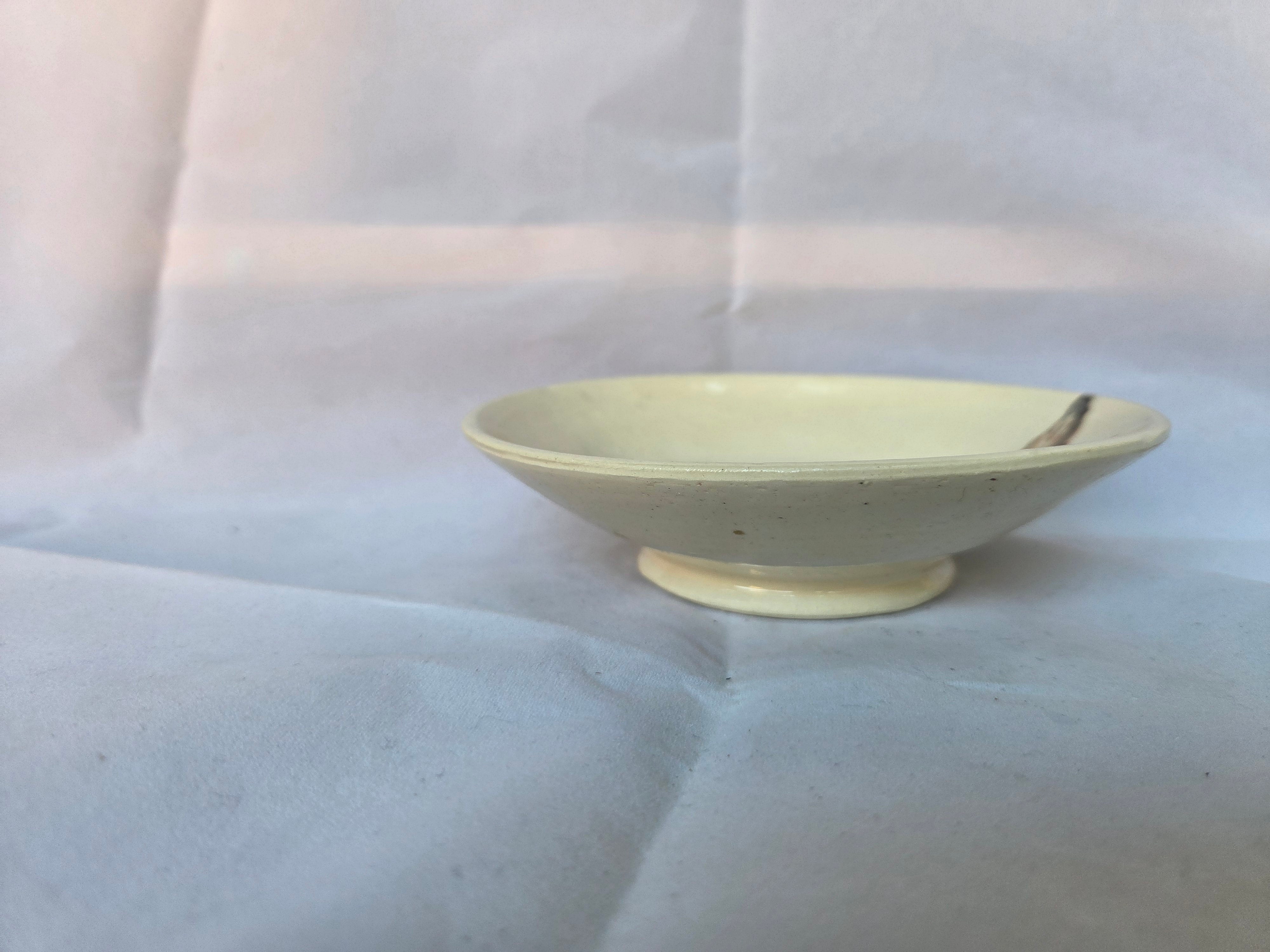 Handpainted ceramic dish. Gum leaf design. Stoneware fully glazed