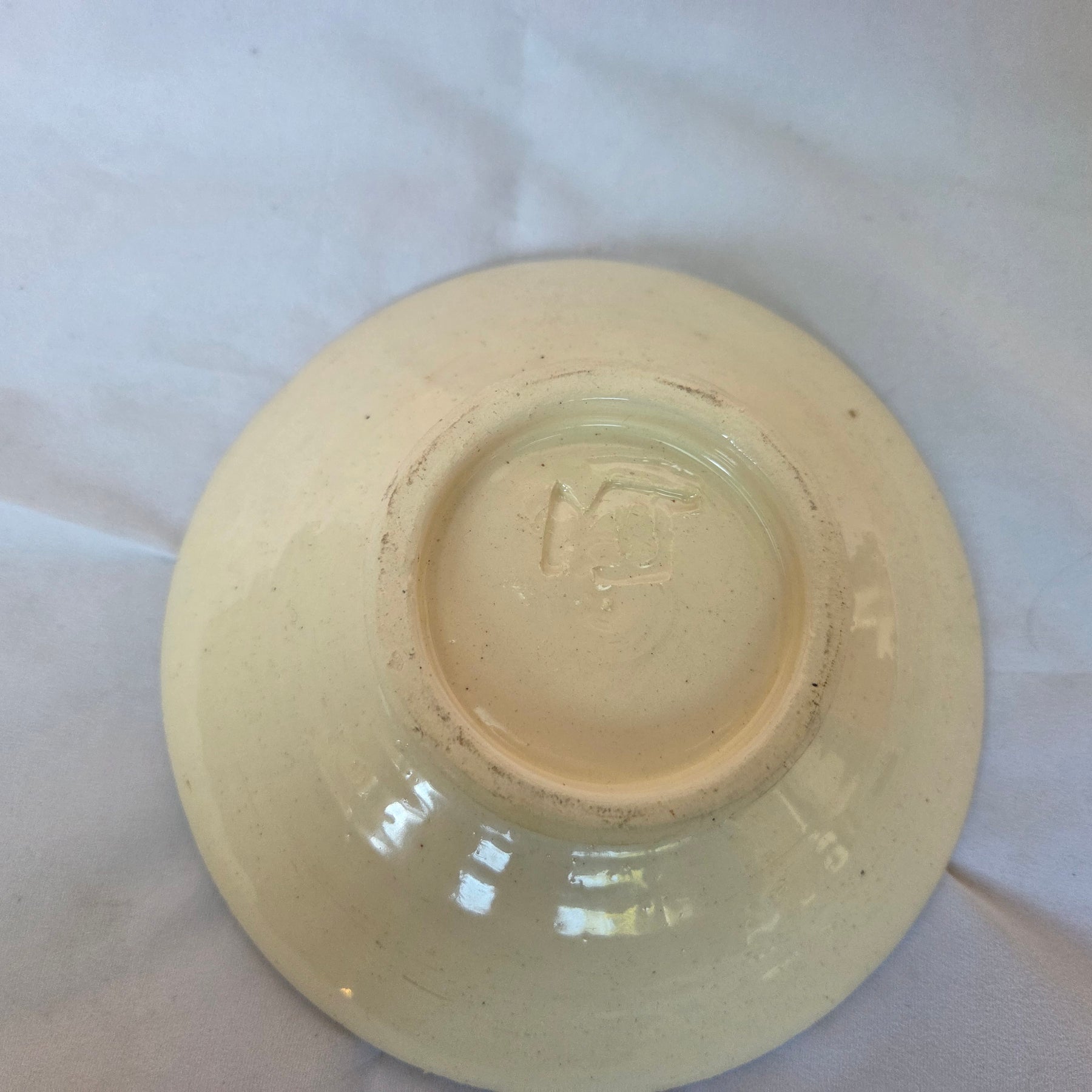 Handpainted ceramic dish. Gum leaf design. Stoneware fully glazed