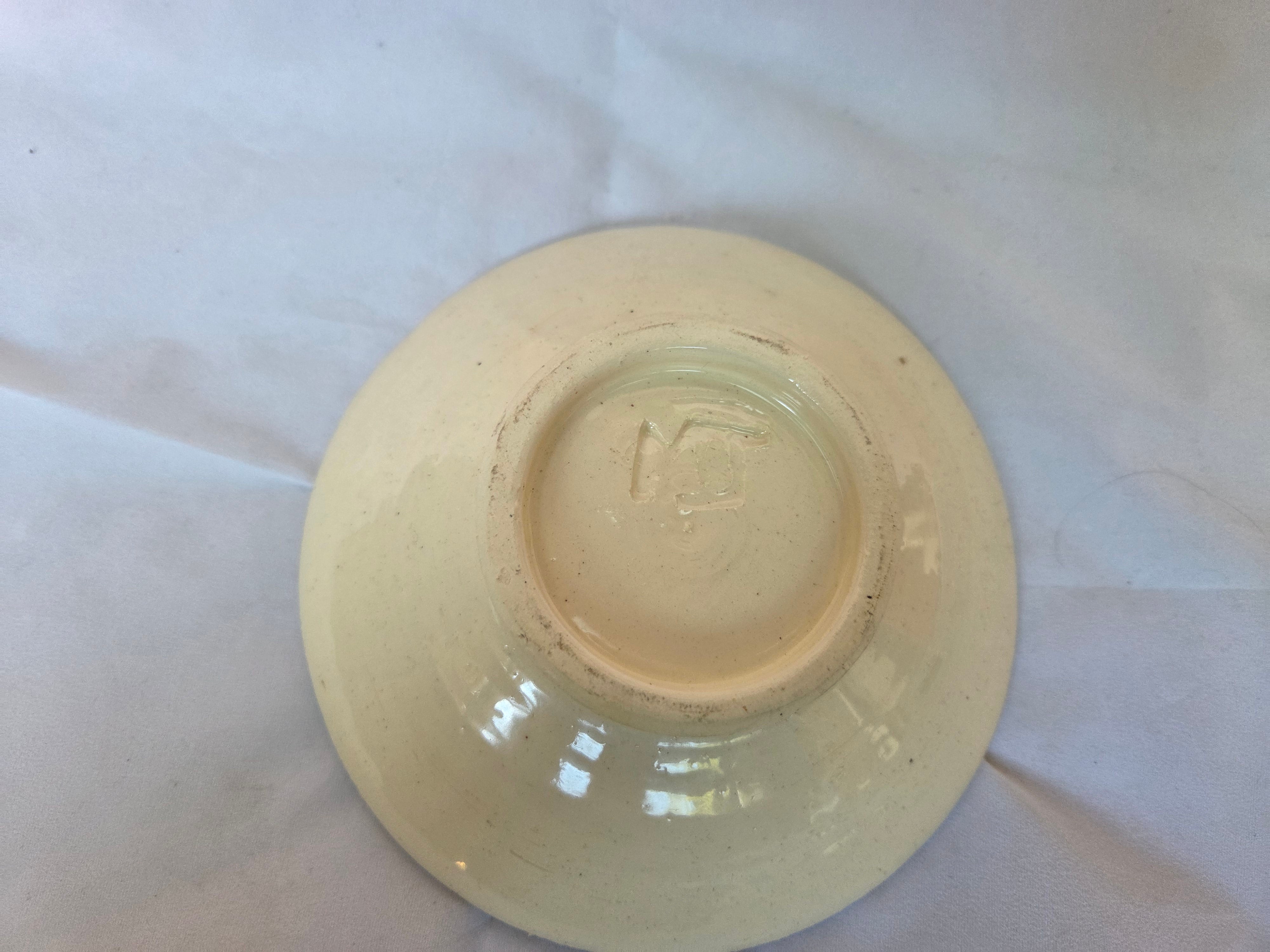 Handpainted ceramic dish. Gum leaf design. Stoneware fully glazed