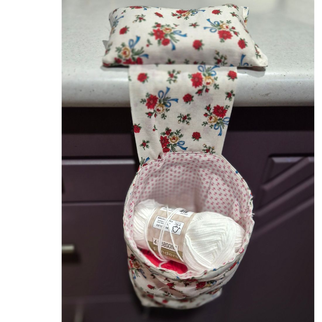 Sewing Scrap/Thread Bin with Weighted Pin Cushion