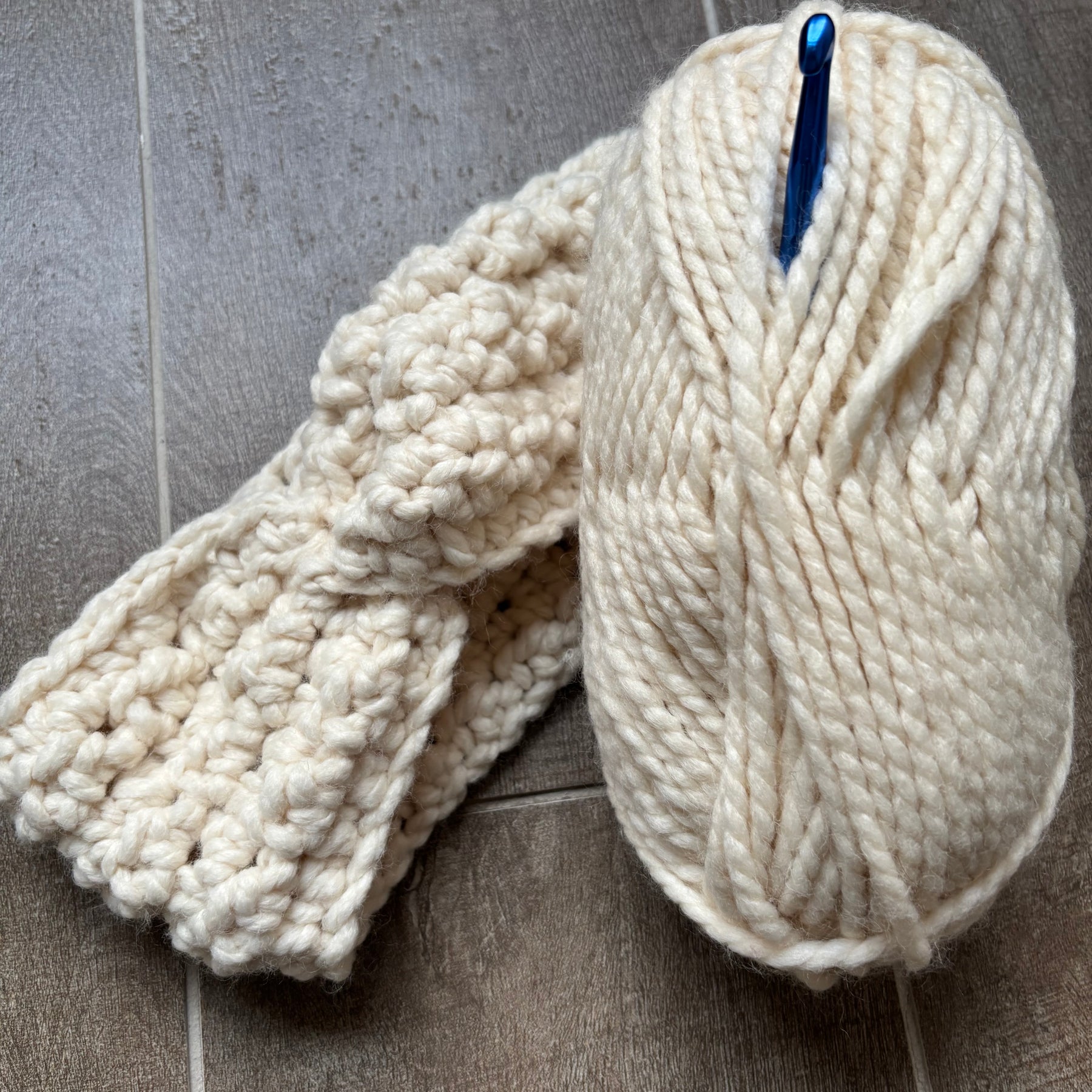 Hand Crocheted Headband | Super Chunky | Cream