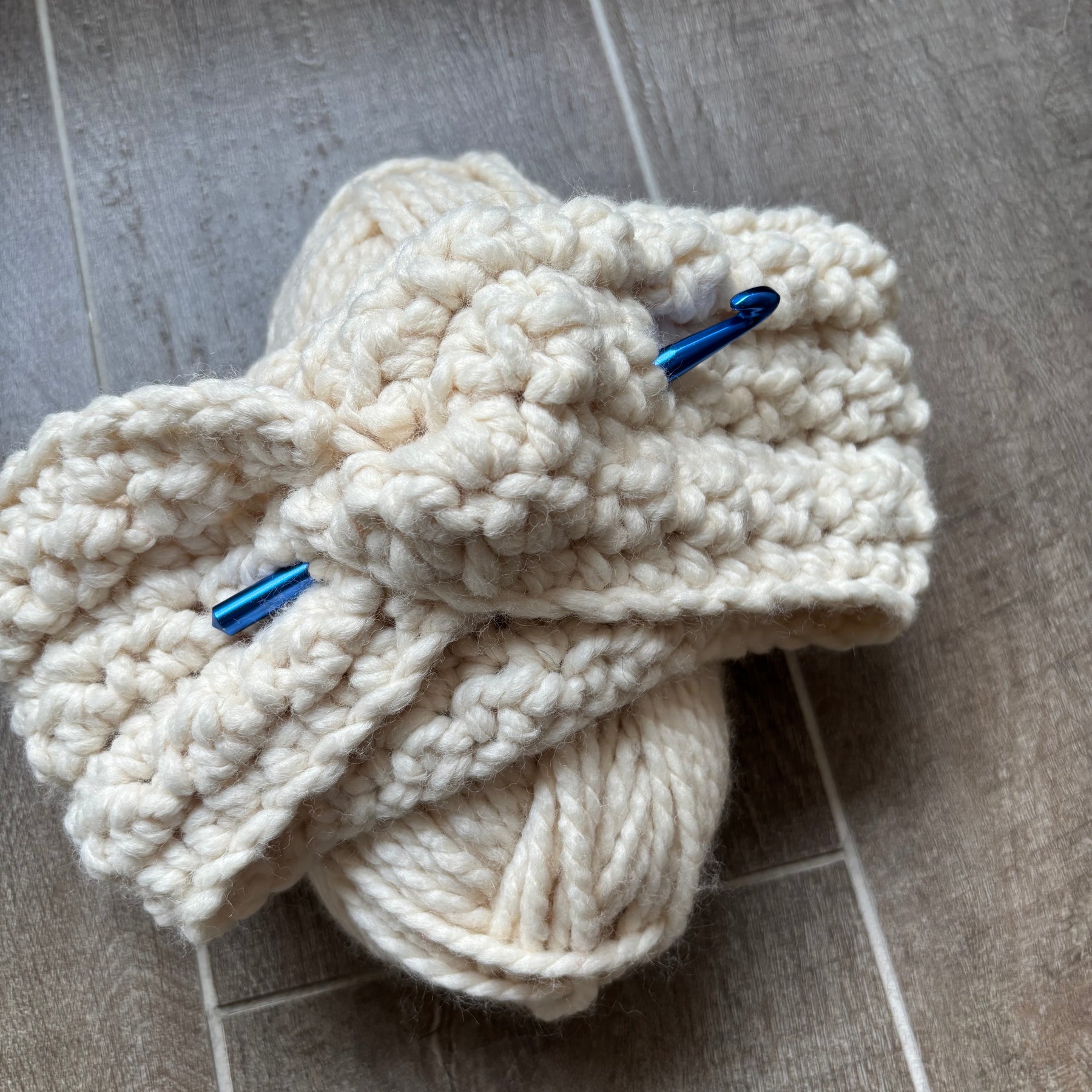 Hand Crocheted Headband | Super Chunky | Cream