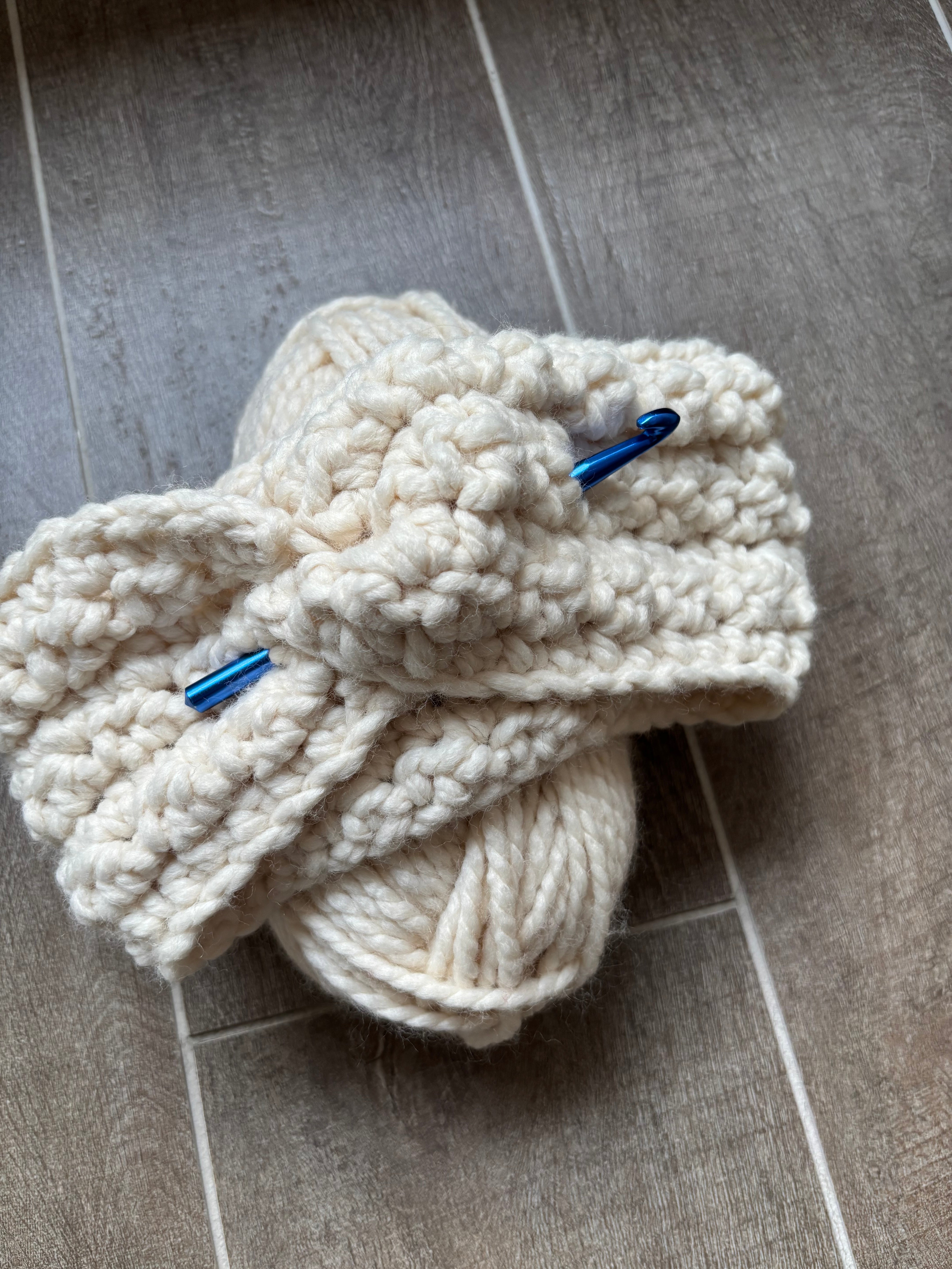 Hand Crocheted Headband | Super Chunky | Cream