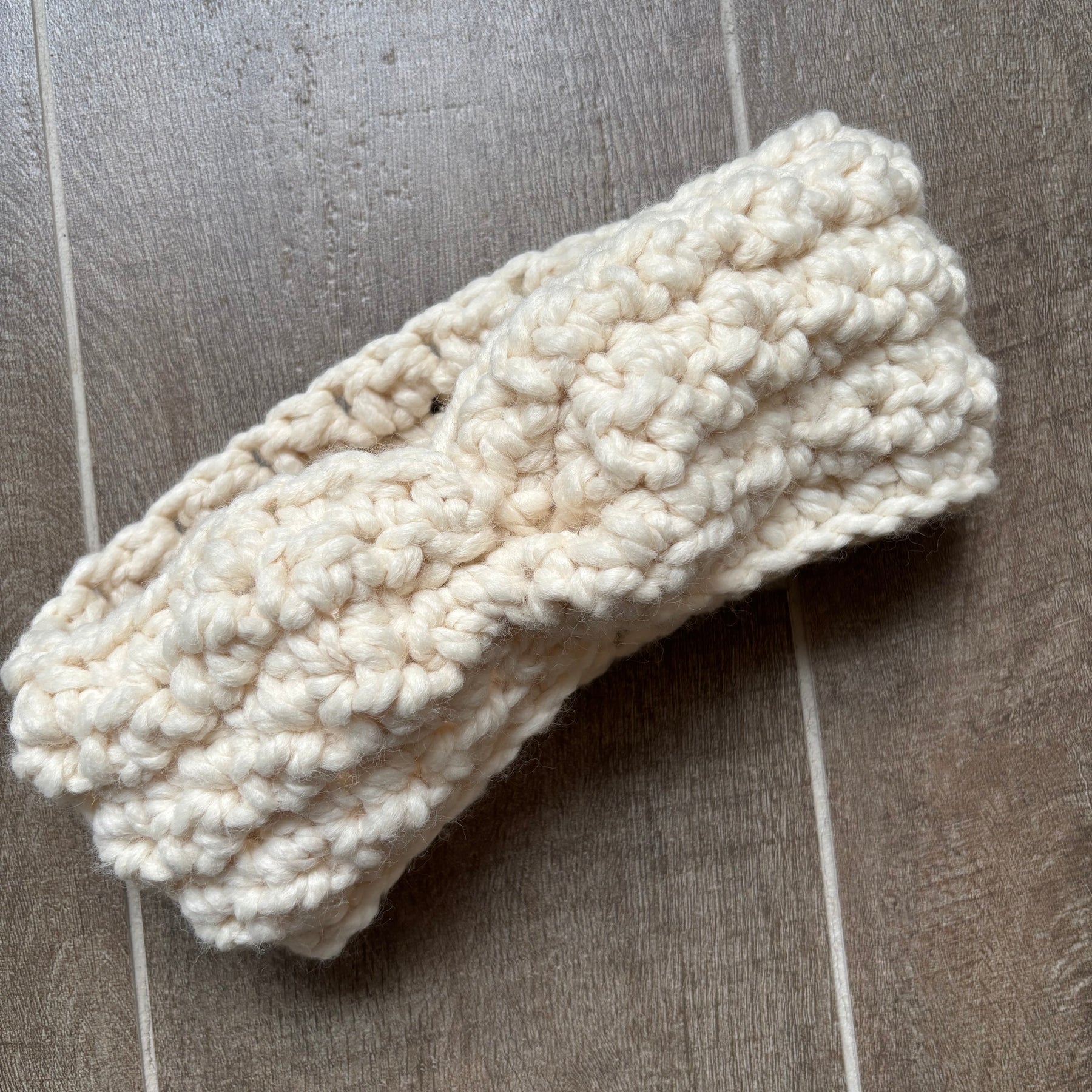 Hand Crocheted Headband | Super Chunky | Cream