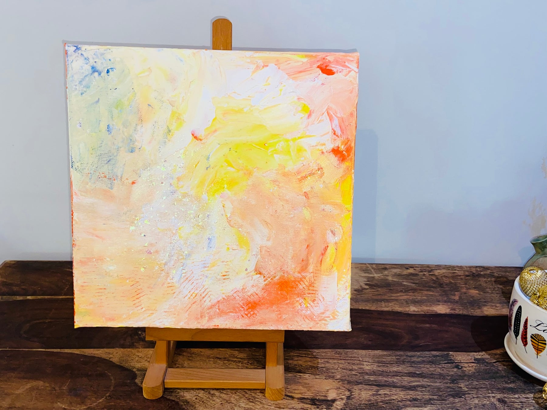 Delicata Abstract Acrylic Canvas Painting by Australian Artist Margo Humphries (30.5x30.5cm)