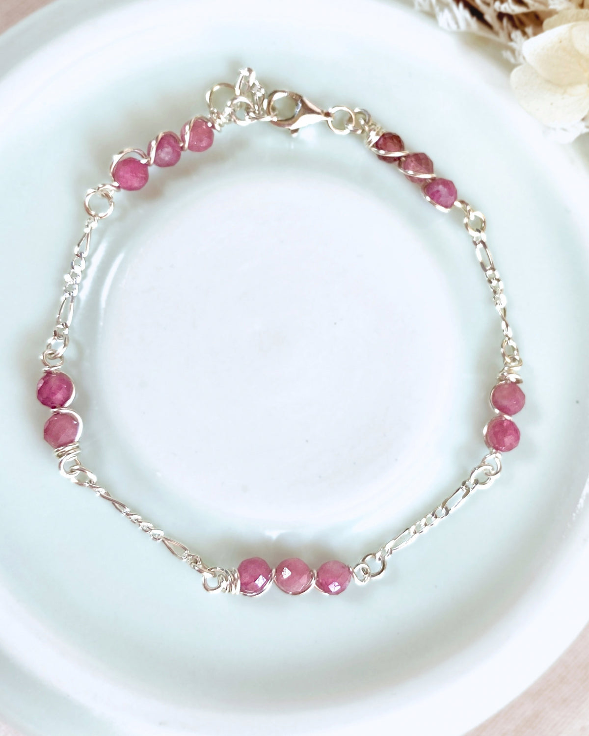 Tourmaline beaded Sterling silver | Earrings or Bracelet | October birthstone gift