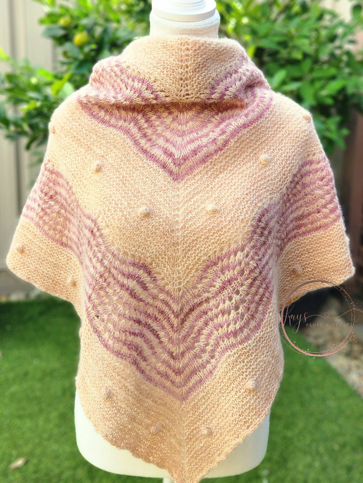Handknit Alpaca Blend Shawl / Wrap