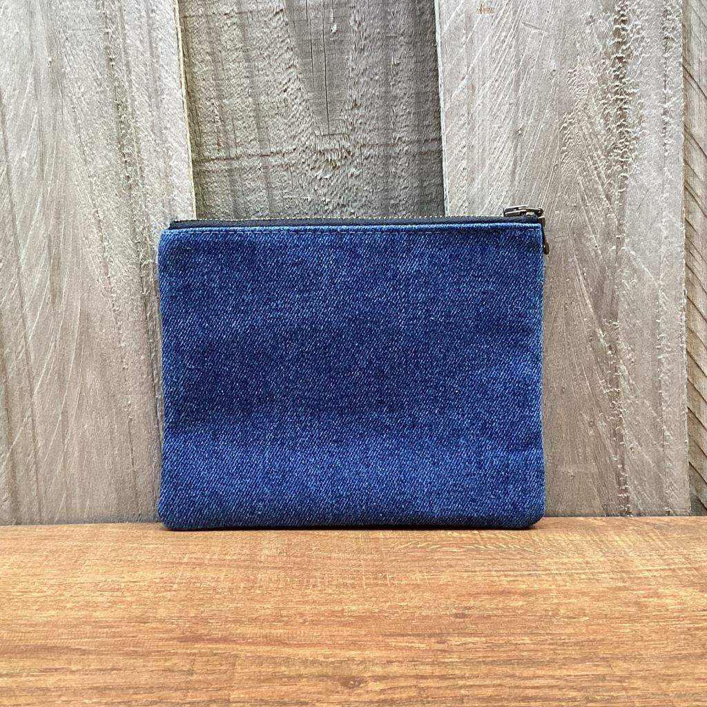 Upcycled Denim Coin Purse – Flower
