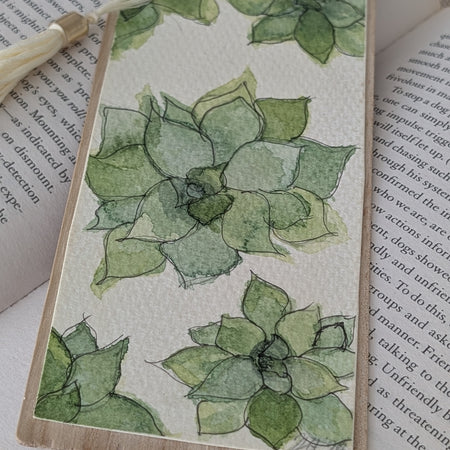 Handmade Botanical Watercolour Bookmark – Gift for Readers