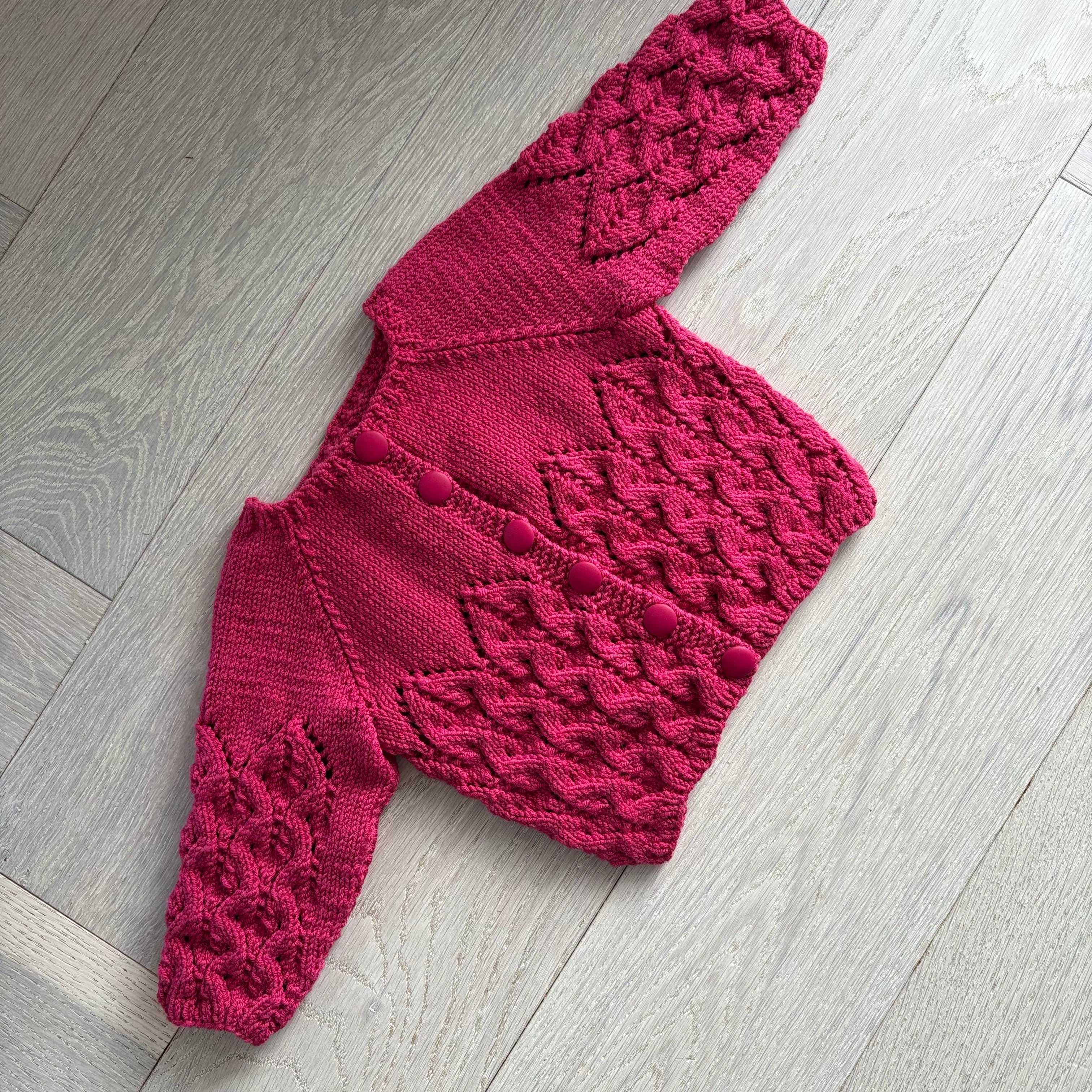 Raspberry Cardigan -Size 6-9 month