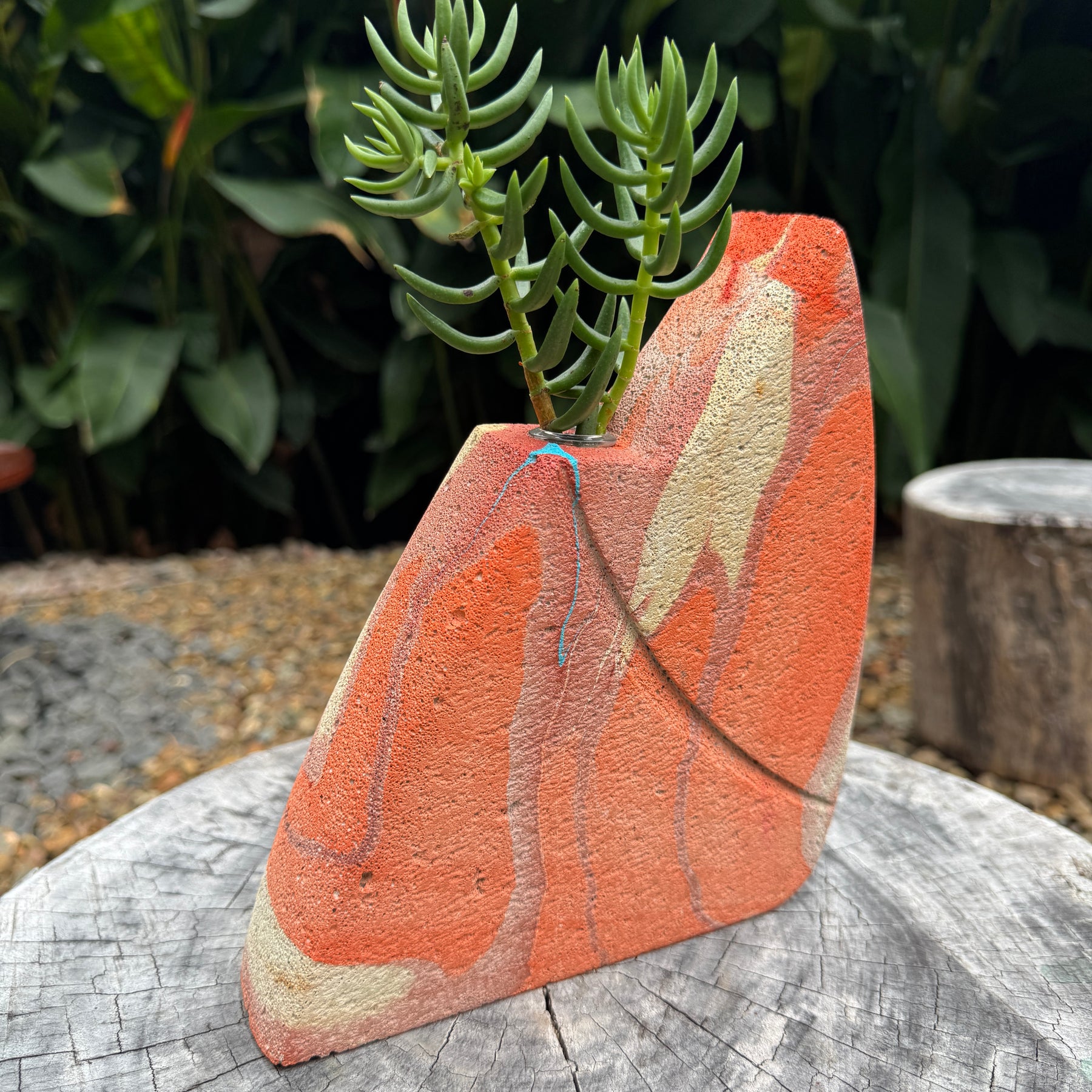 Desert Canyon hand sculpted concrete test tube vase