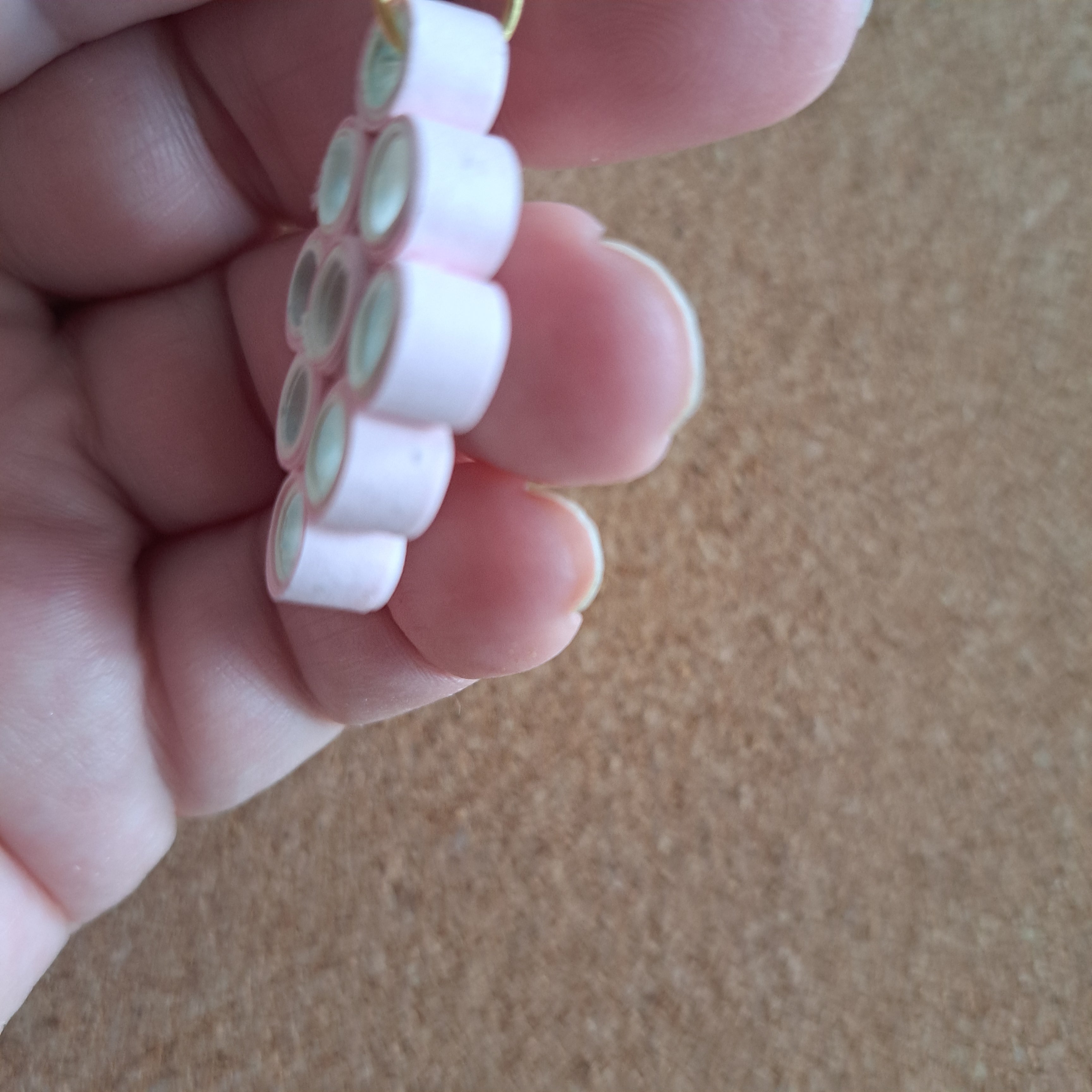 Paper quilled earring drop gold