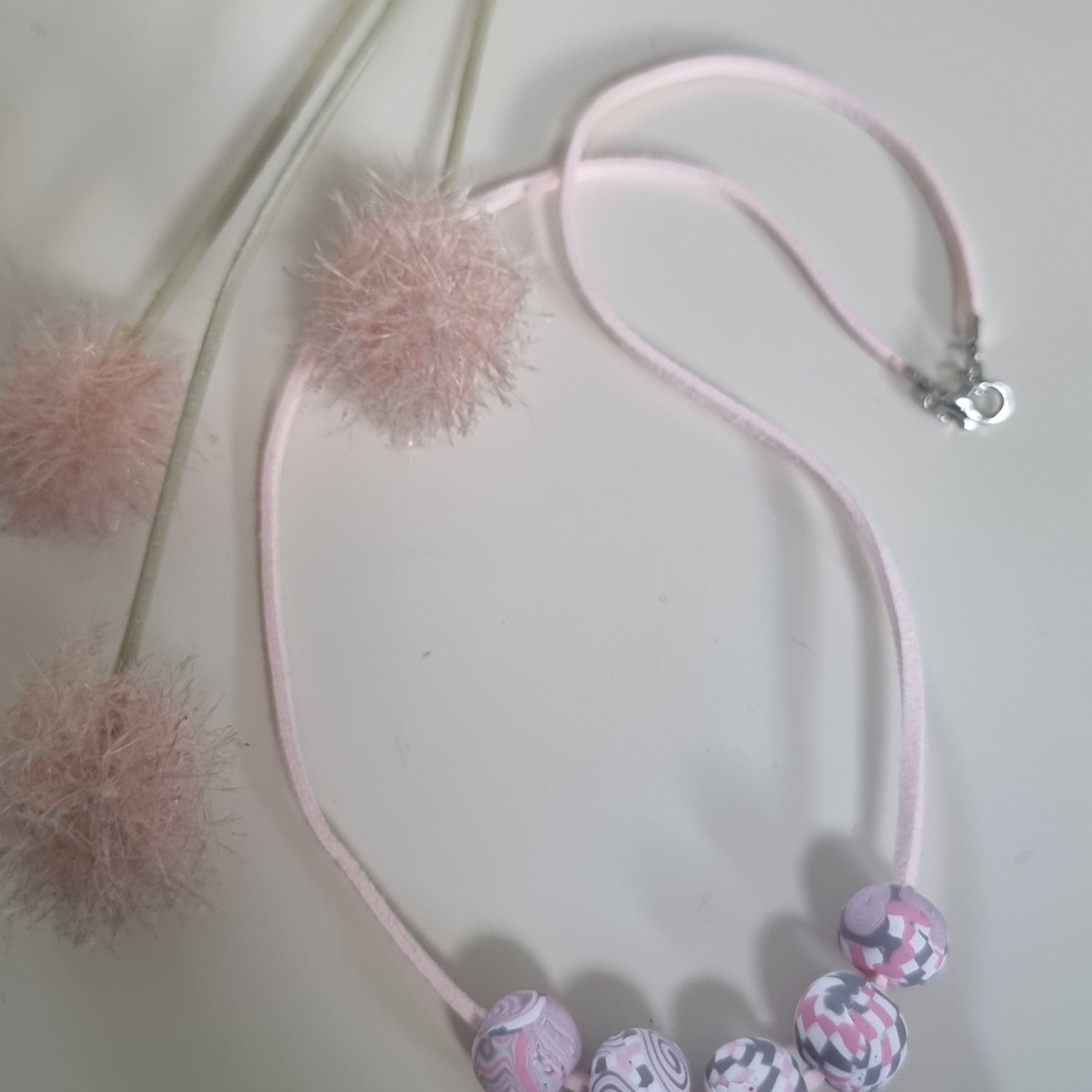 Blush Petal Waves Minimalist Necklace