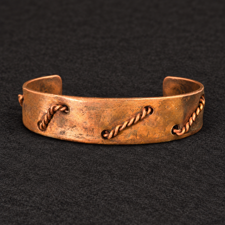 Handmade Industrial Stitched Copper Cuff Bracelet B017