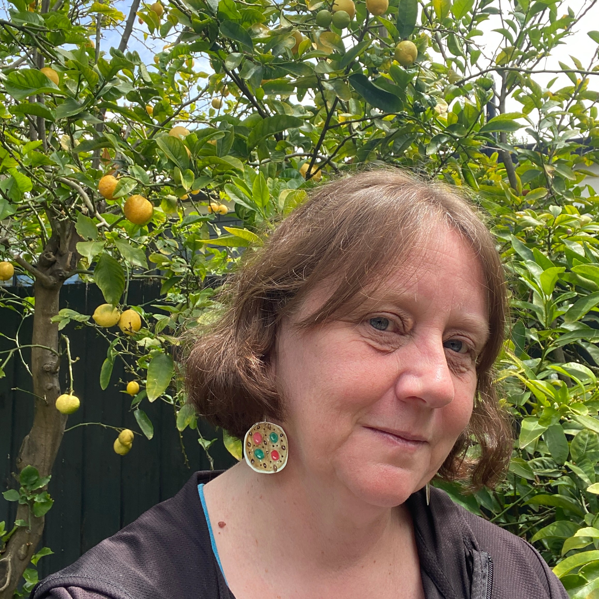 Christmas Cookie Earrings – Hand-painted Brass Jewellery