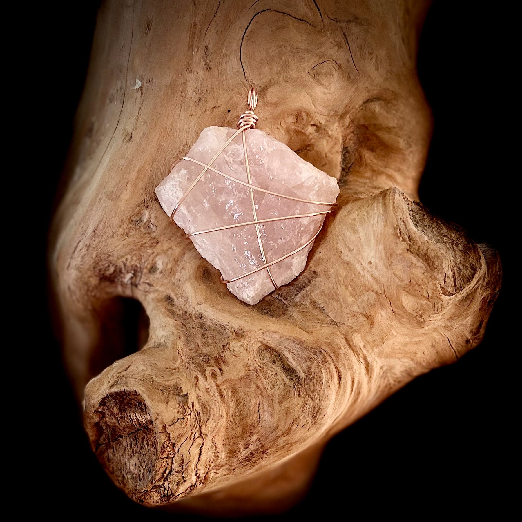Rose Gold Rose Quartz Pendant