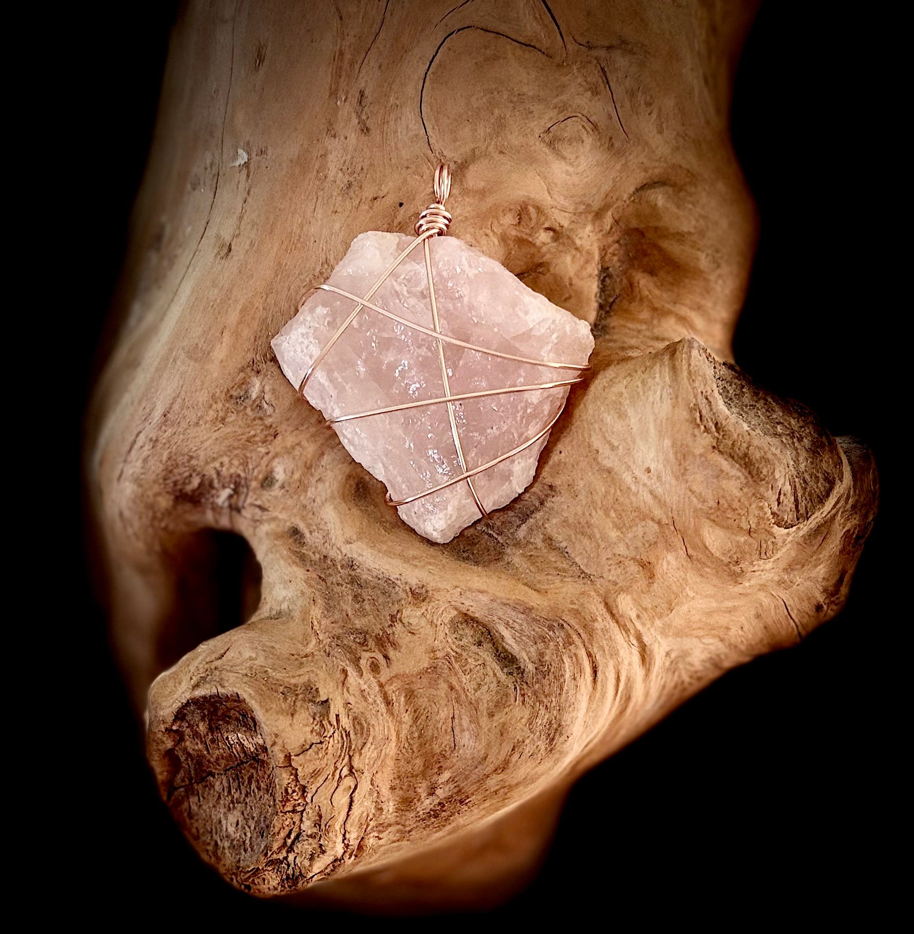 Rose Gold Rose Quartz Pendant