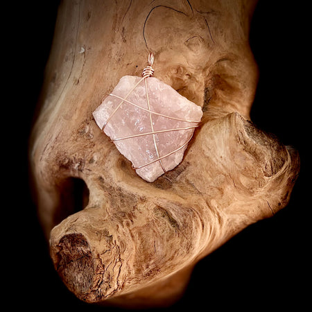 Rose Gold Rose Quartz Pendant