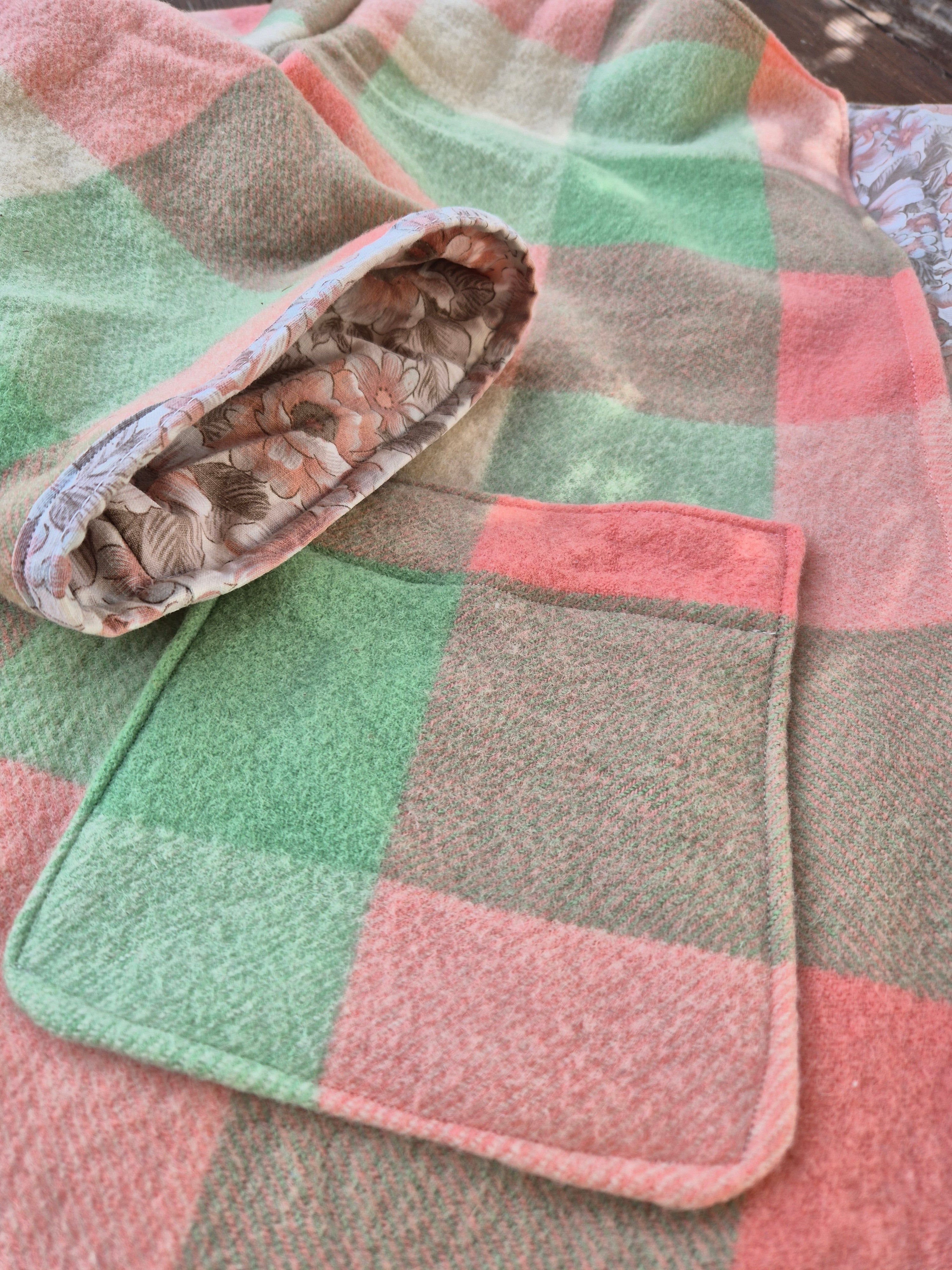 Upcycled woollen blanket jacket size 10