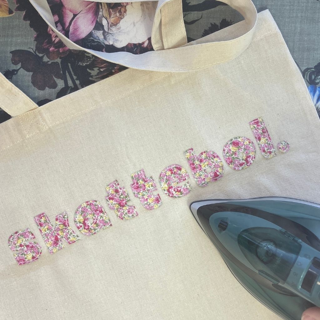 Tote Bag| Gift Bag | Raw Edge Floral Appliqué | Cheeky Afrikaans Word| Custom Word