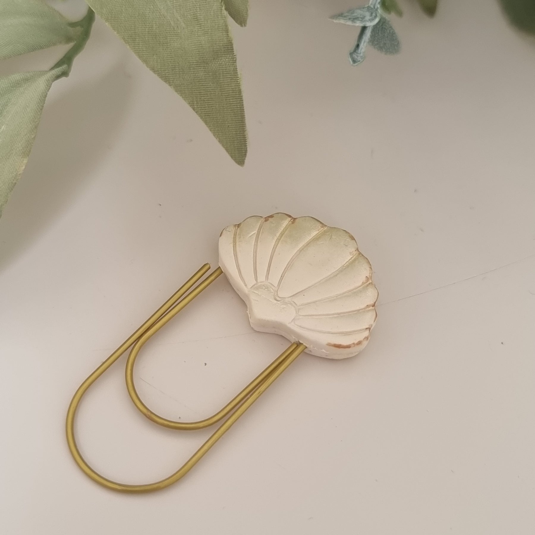 Sea Shell Paper Clip Book Mark