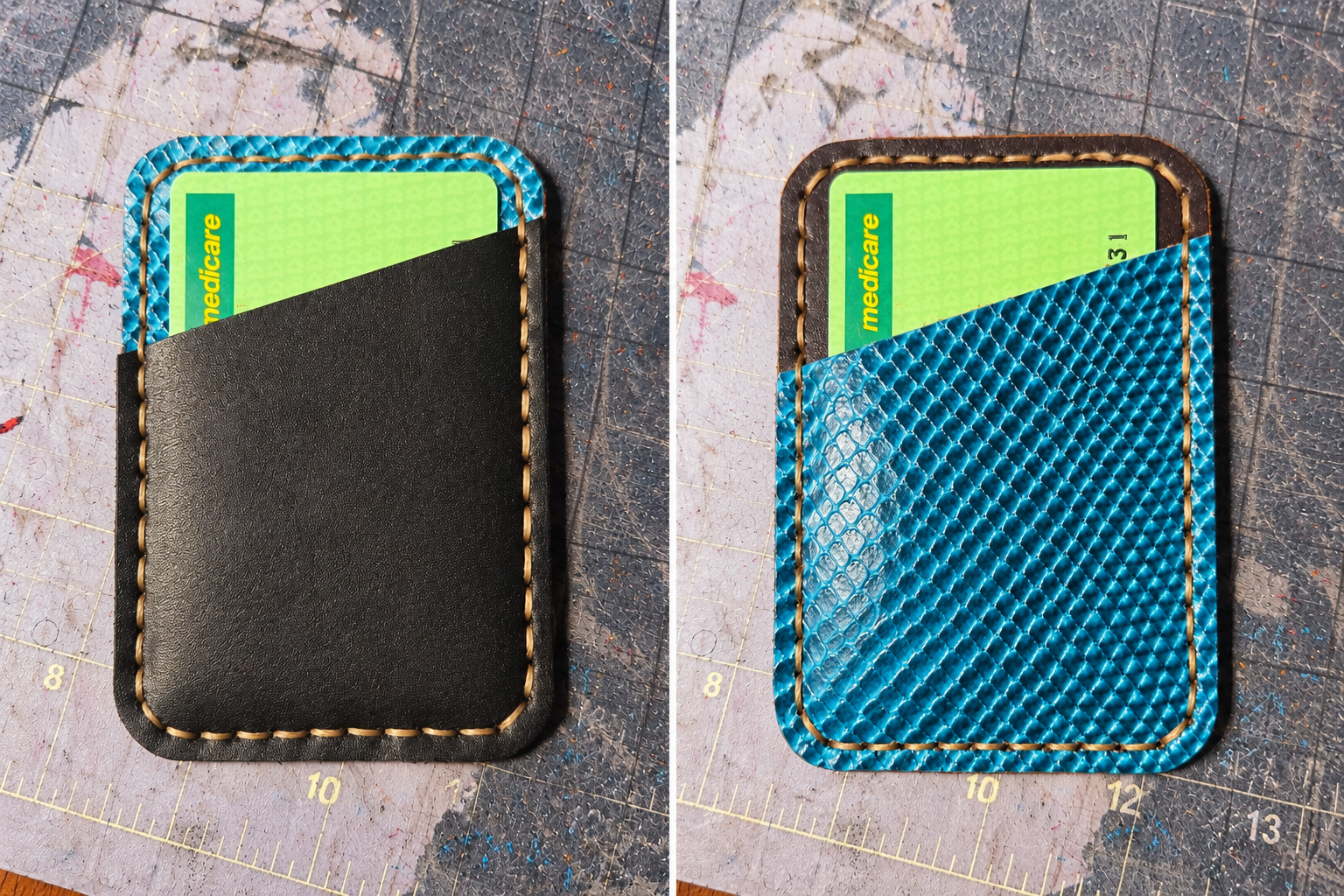 Two-toned leather Crd Holder