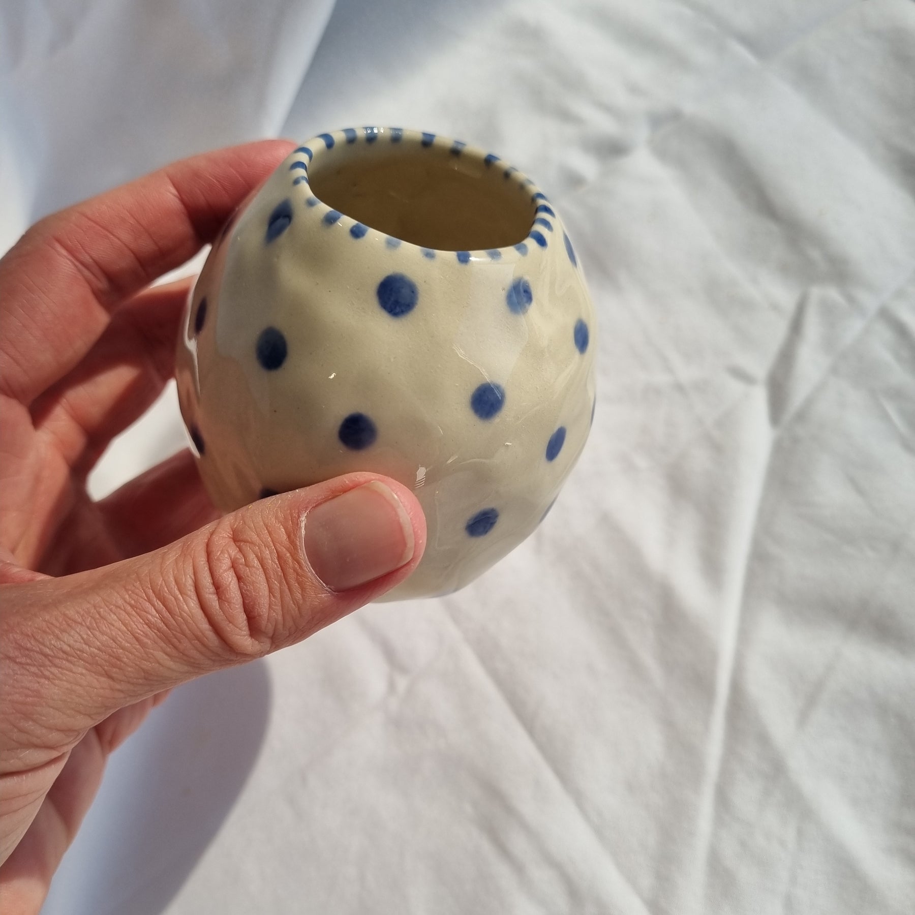Blue Dot Bud Vase