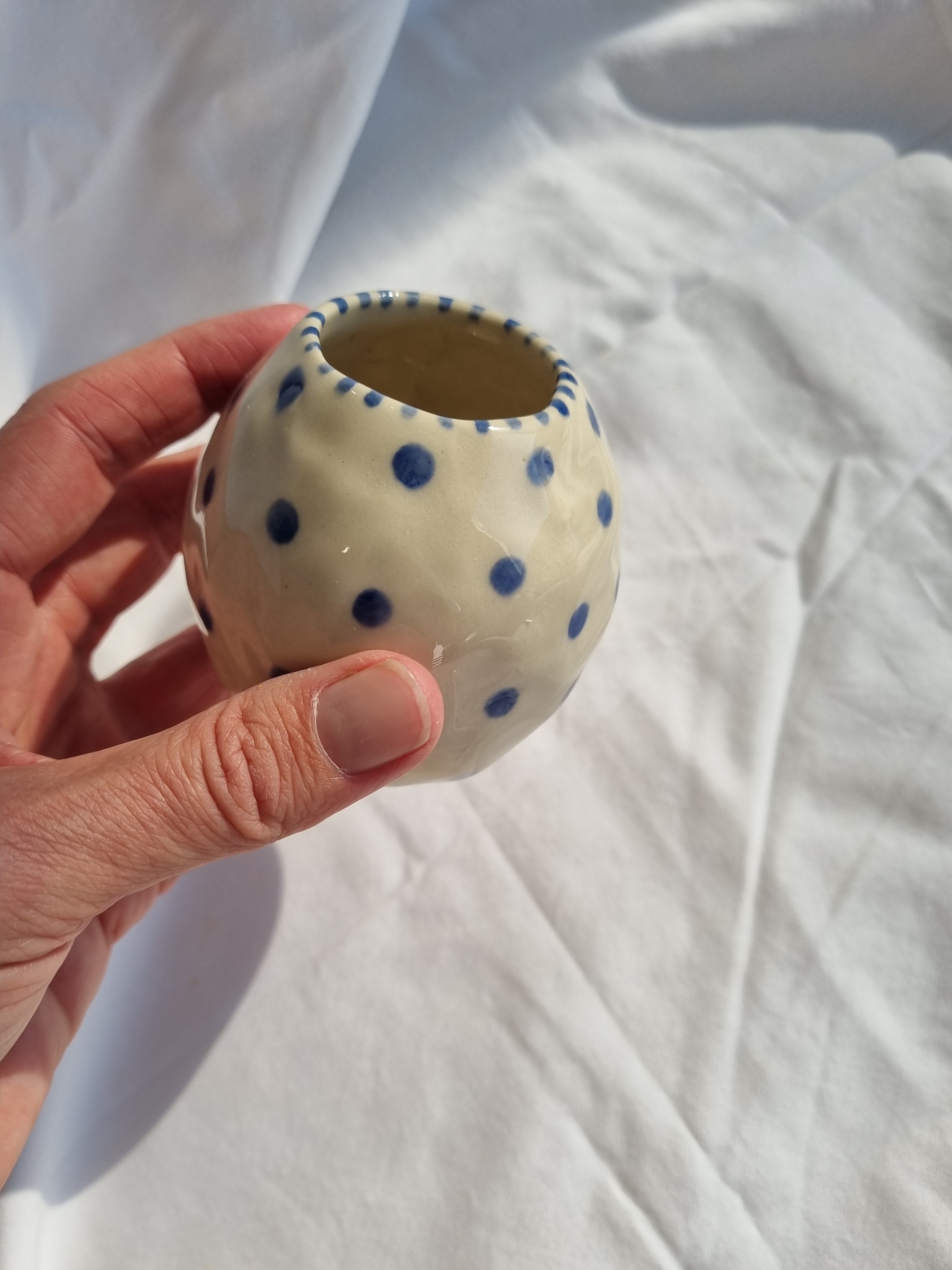 Blue Dot Bud Vase