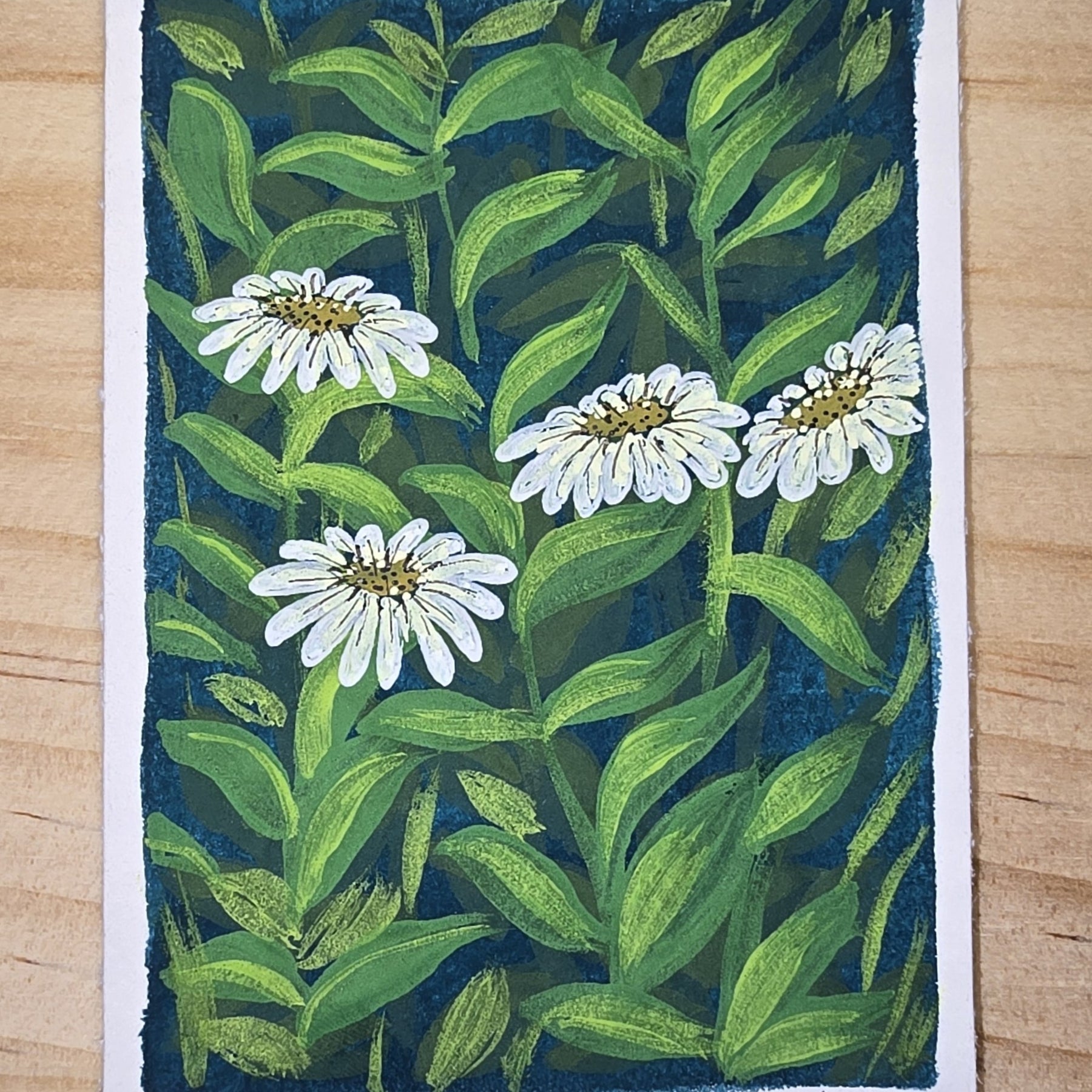ACEO "Daisies #2" Mini Gouache 2.5x3.5 inches