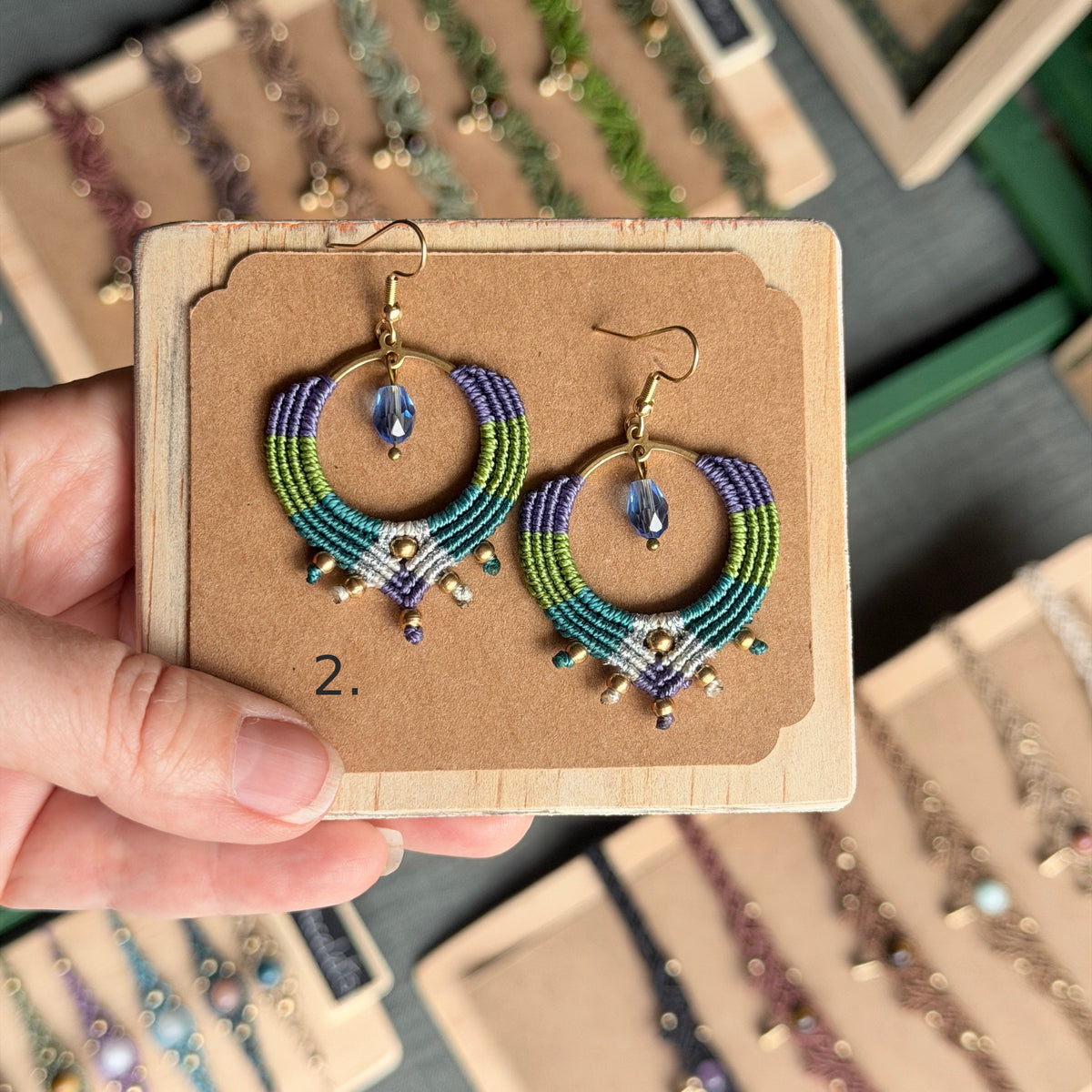 Macrame Multicolour Hoops - several options