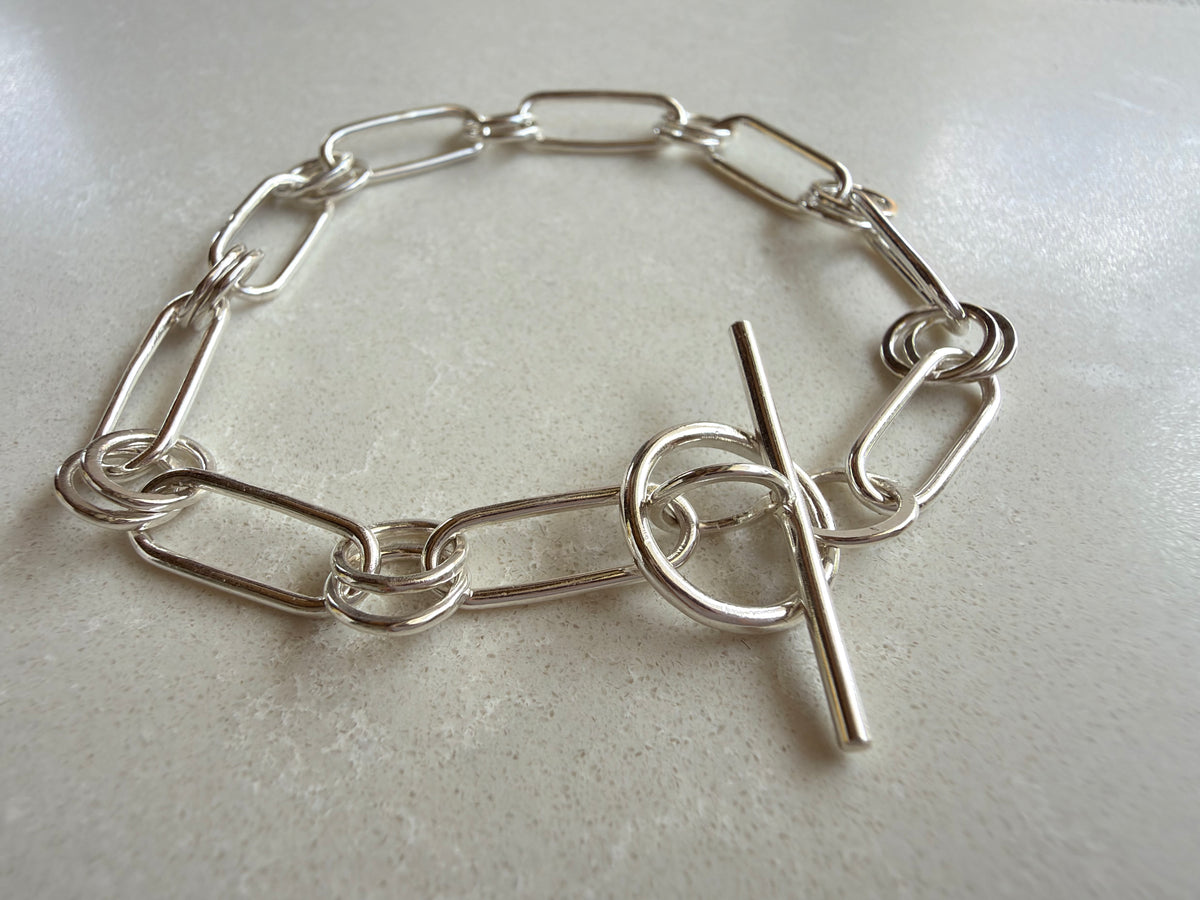 Double Loop Sterling Silver Bracelet