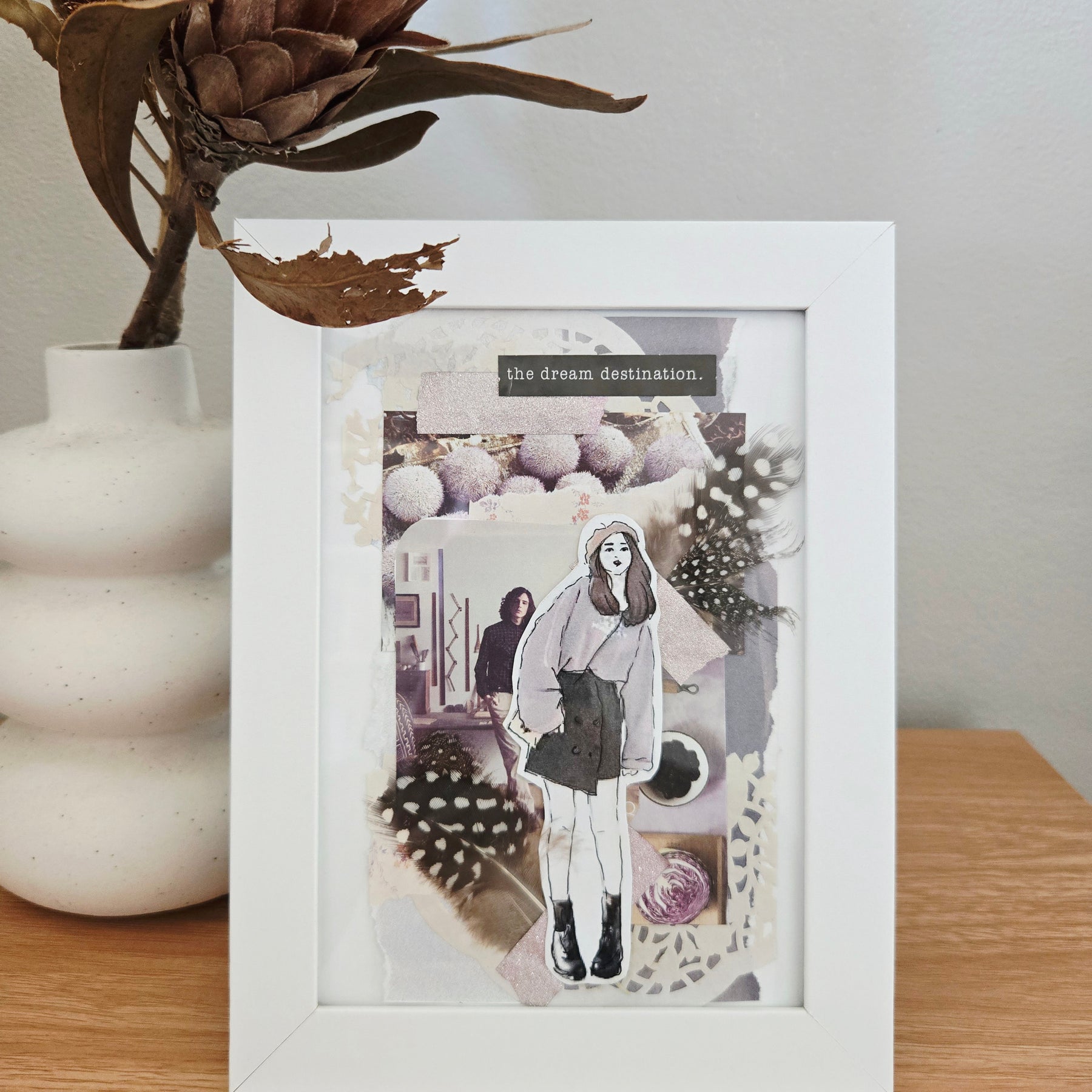 Mixed media framed artwork ~ "the dream destination"