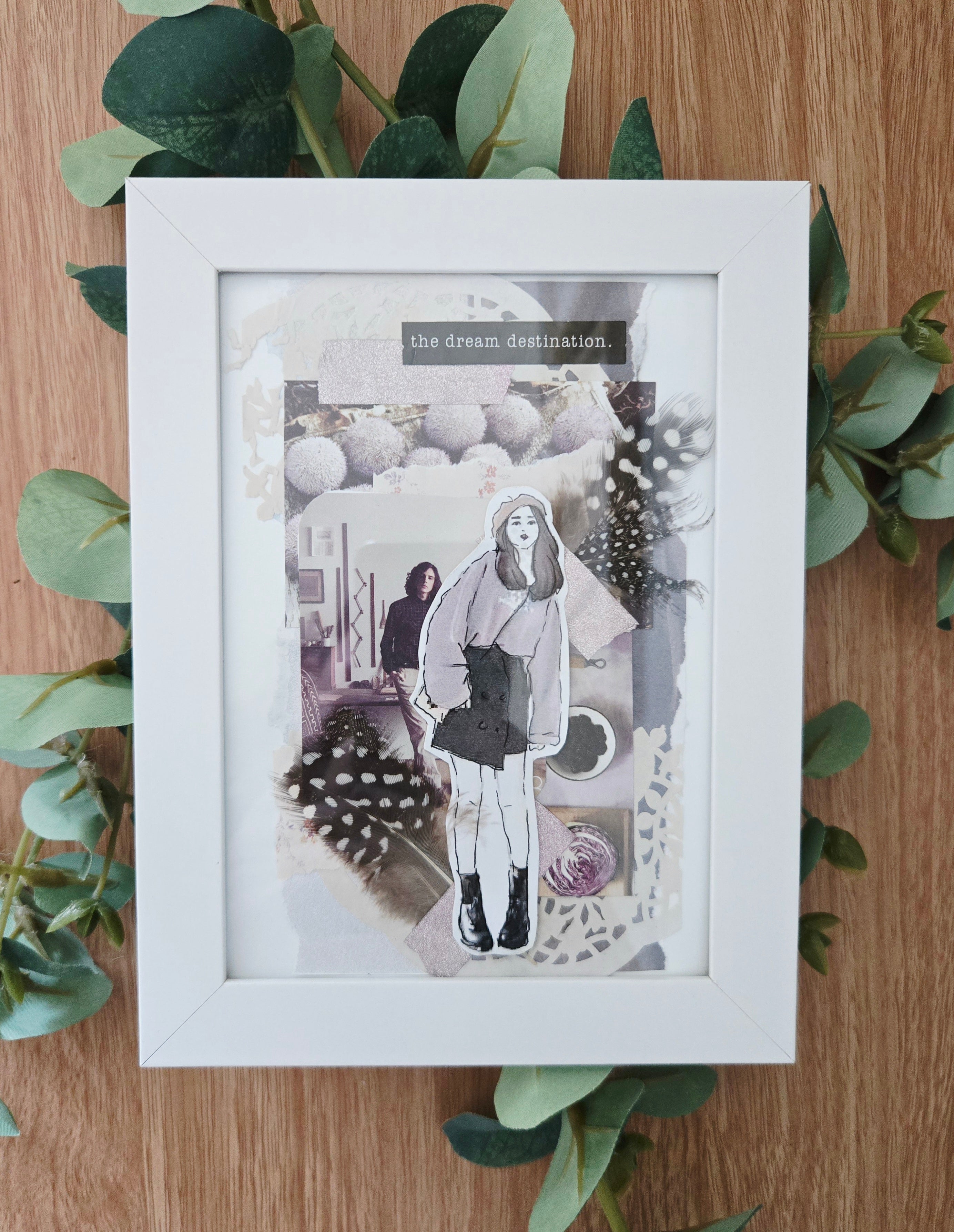 Mixed media framed artwork ~ "the dream destination"