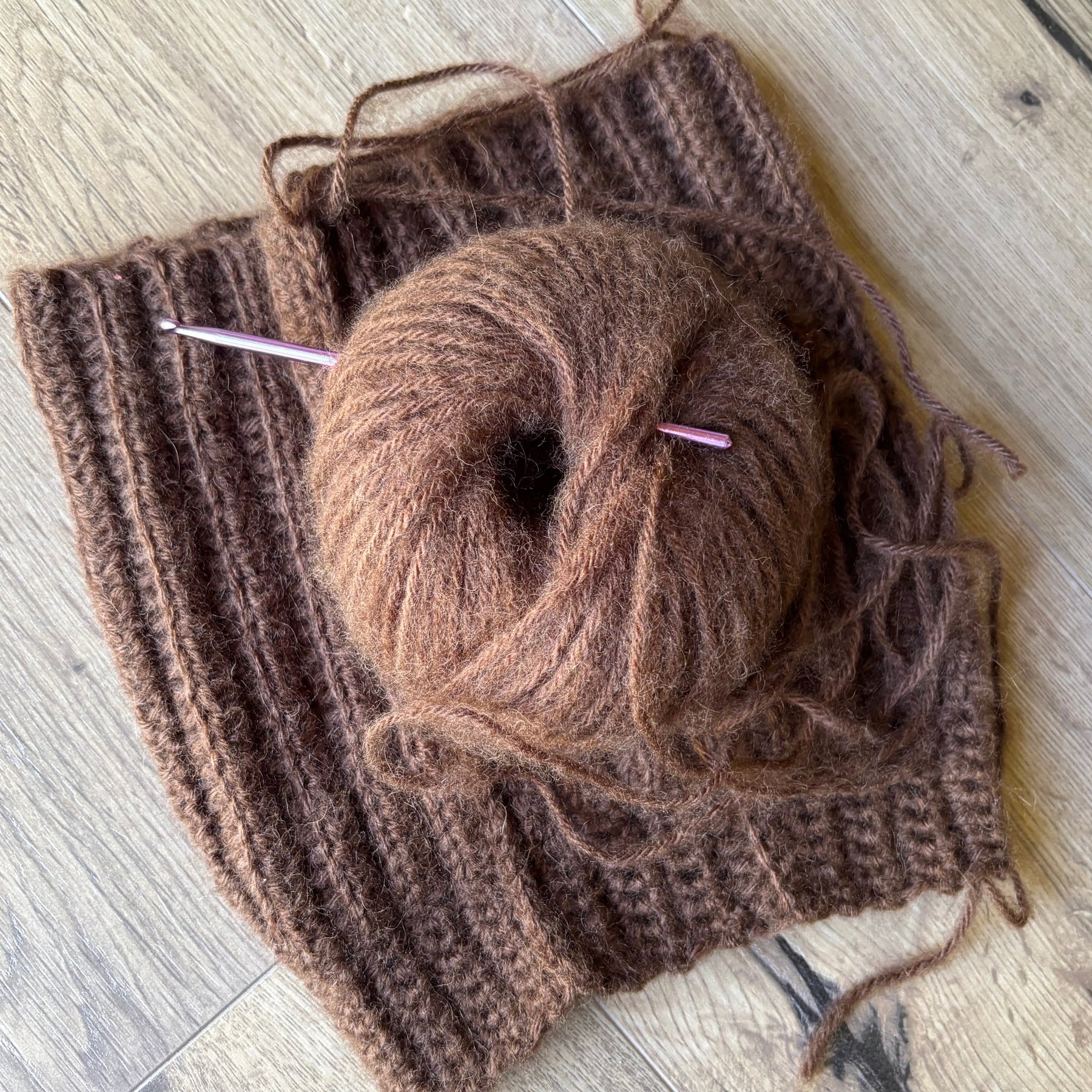Hand Crocheted Beanie | Chocolate | With Pom Pom