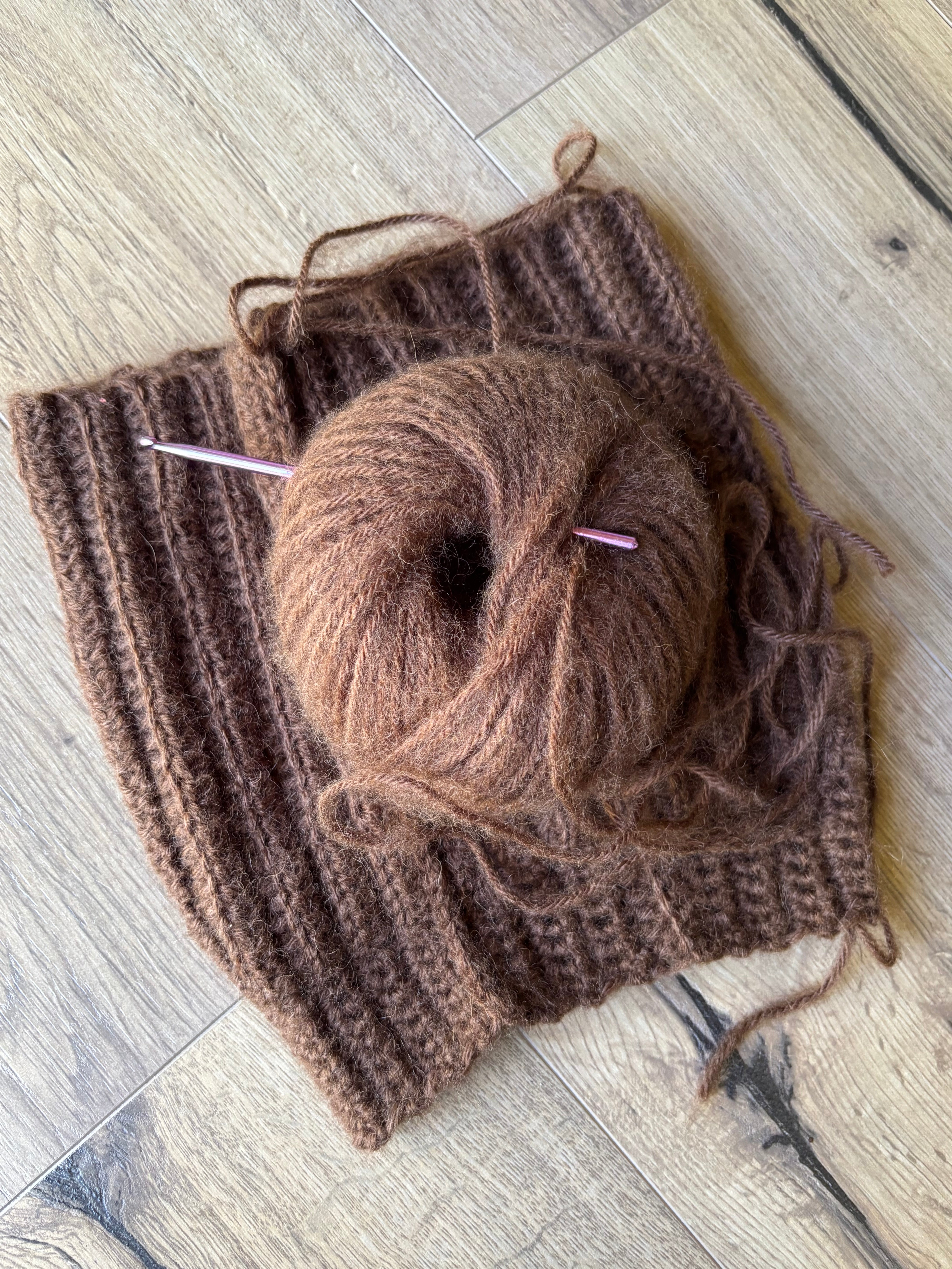 Hand Crocheted Beanie | Chocolate | With Pom Pom