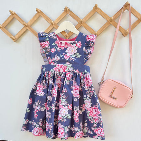 Floral Ruffle Dress with Free Matching Hair Tie