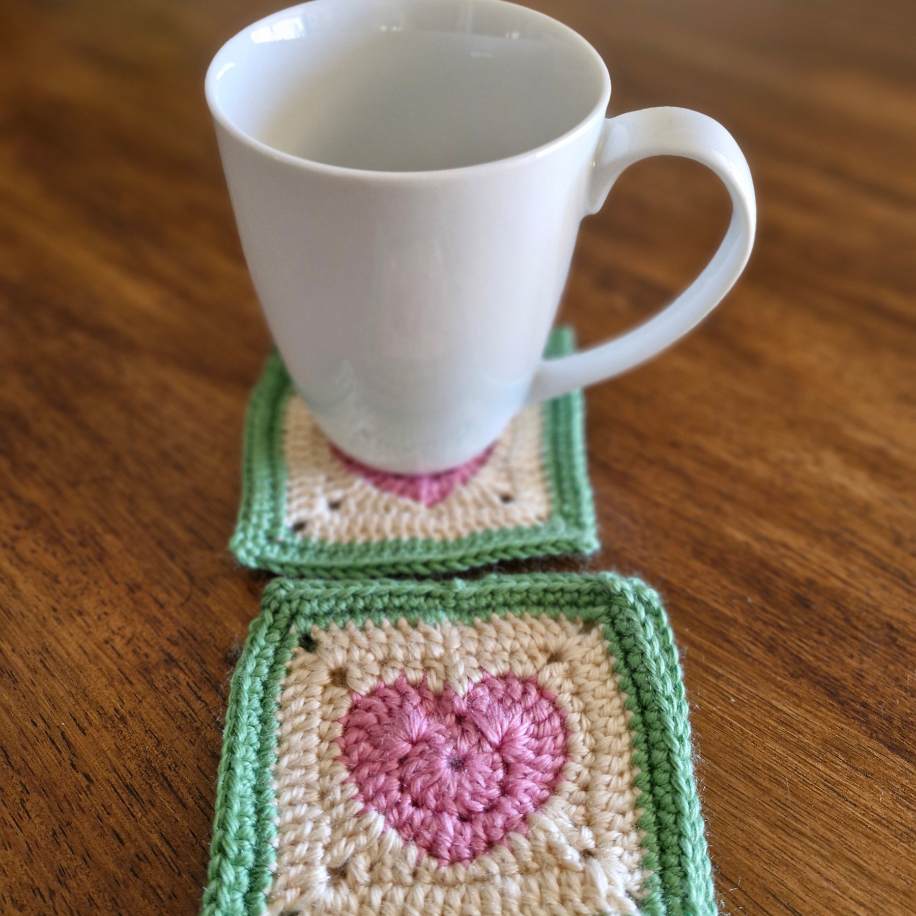 Handmade Crochet Heart Coasters