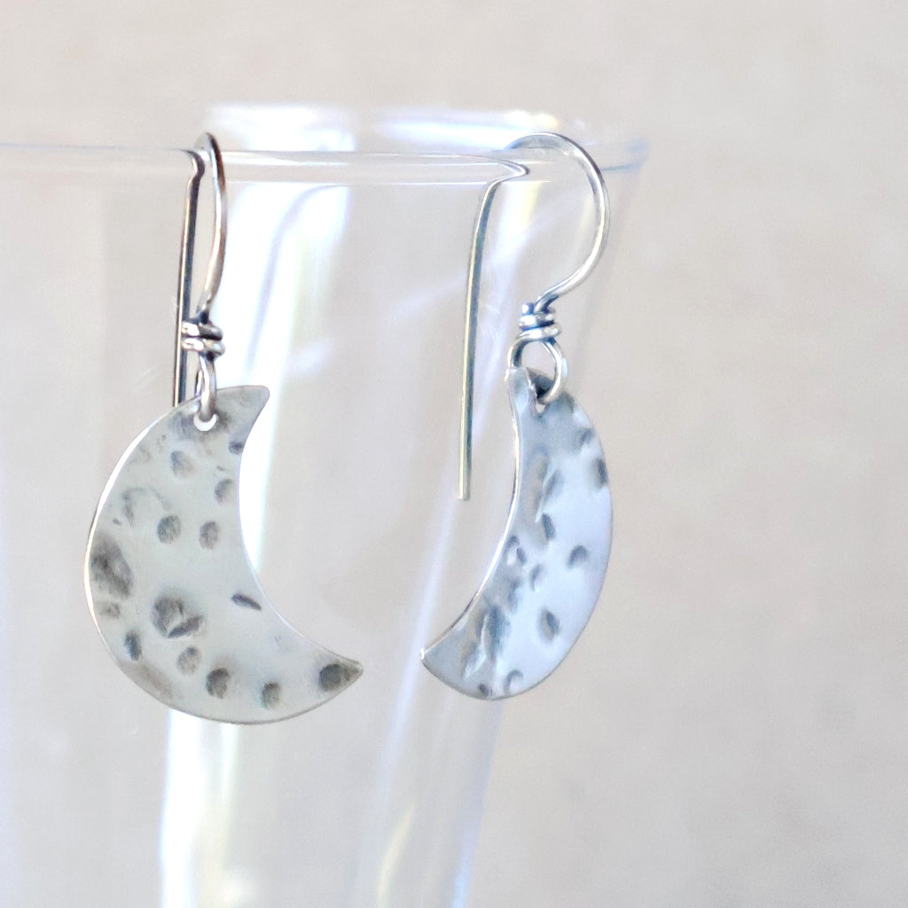 Small Crescent Moon Earrings - Handcrafted with Australian Made Sterling Silver
