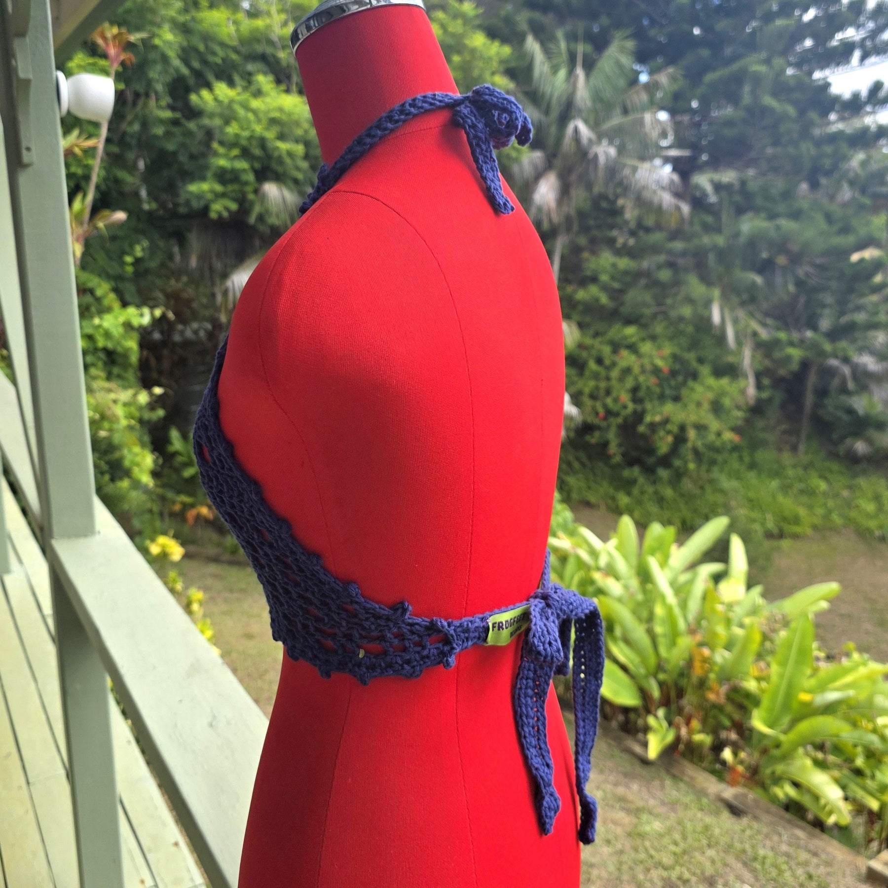 Jasmine Crochet Halter Summer Blue Top