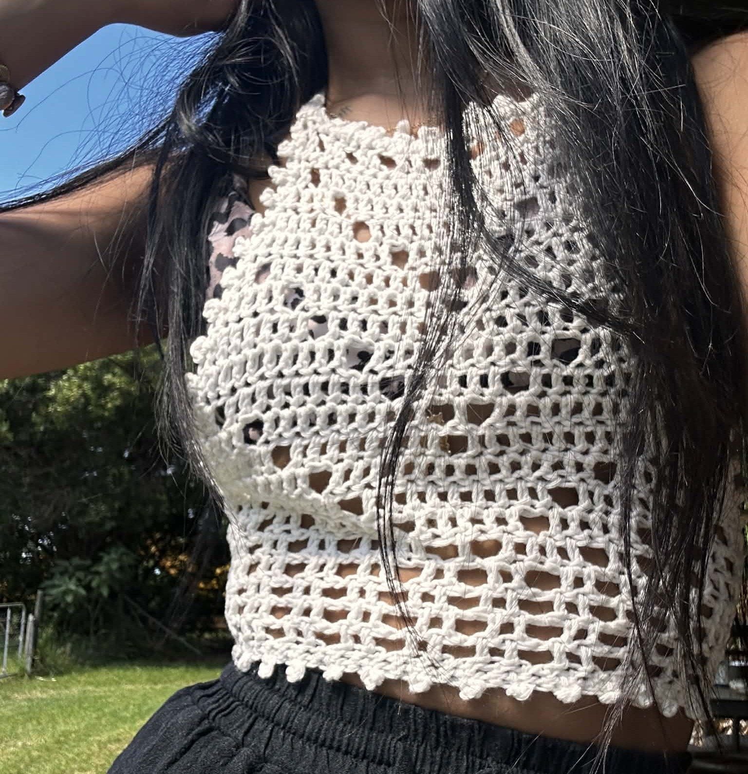 Jasmine Crochet Halter Summer Red Top