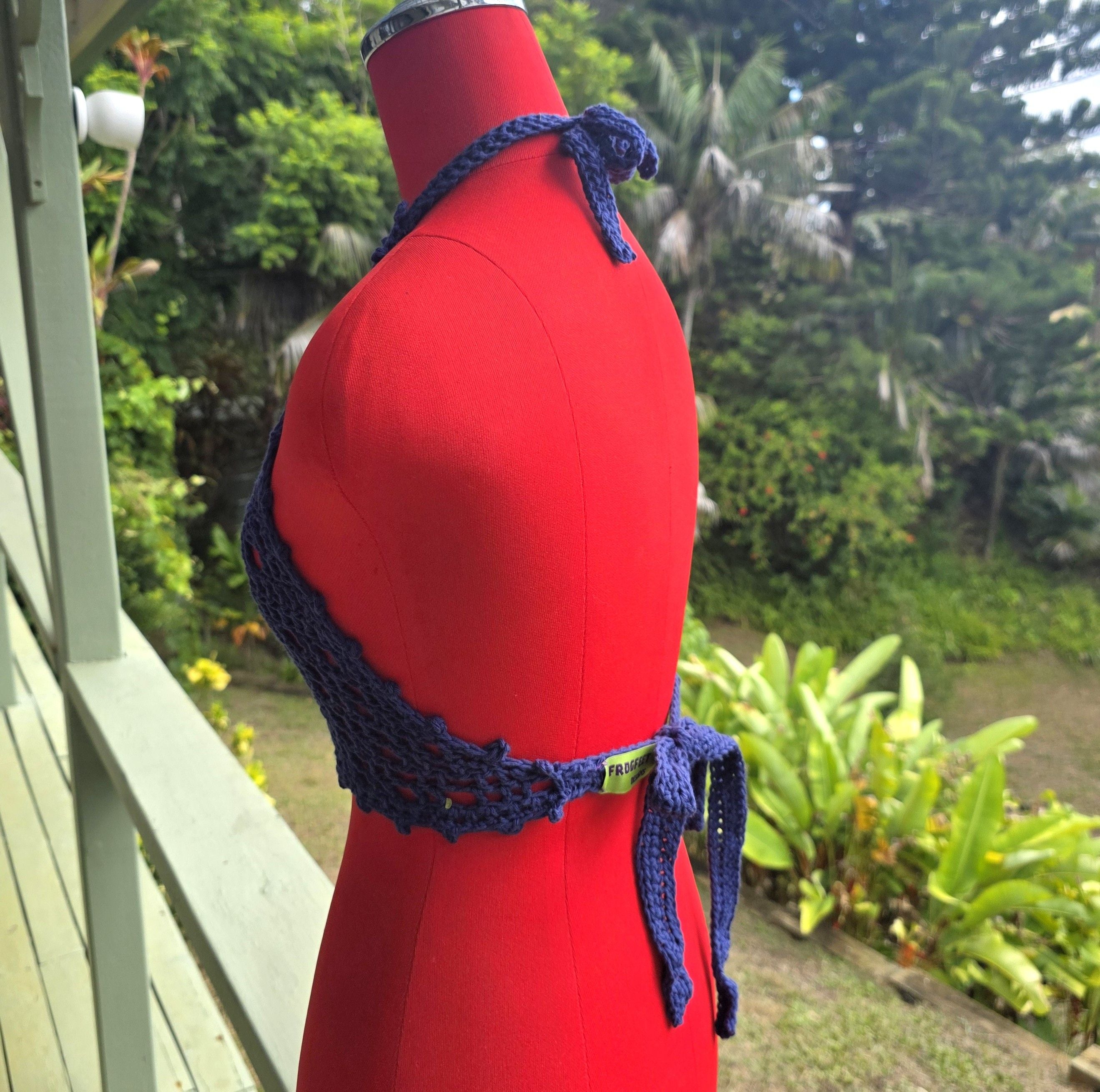 Jasmine Crochet Halter Summer Yellow and Pink Top