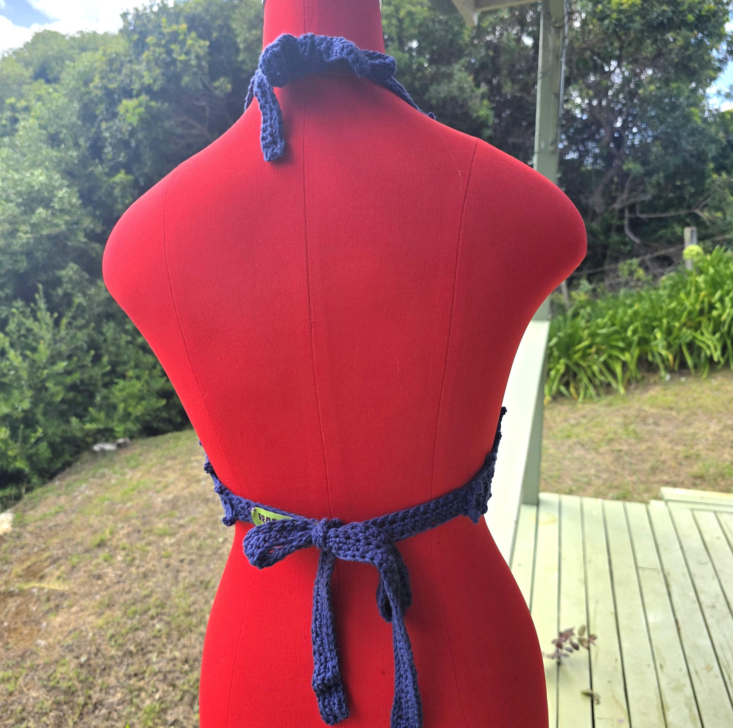 Jasmine Crochet Halter Summer Blue Top
