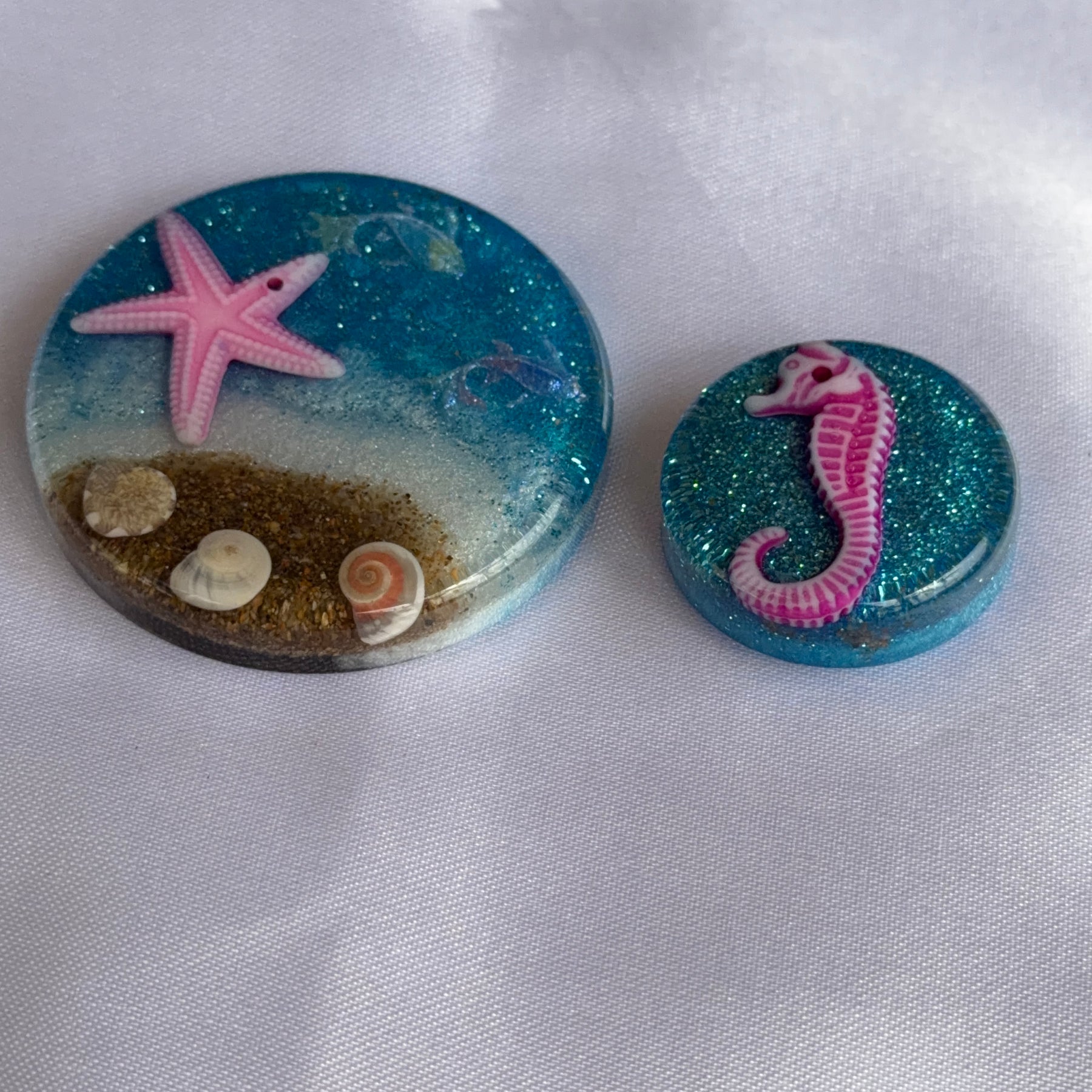 A Set of 2 Ocean Magnets with sea horse and Starfish