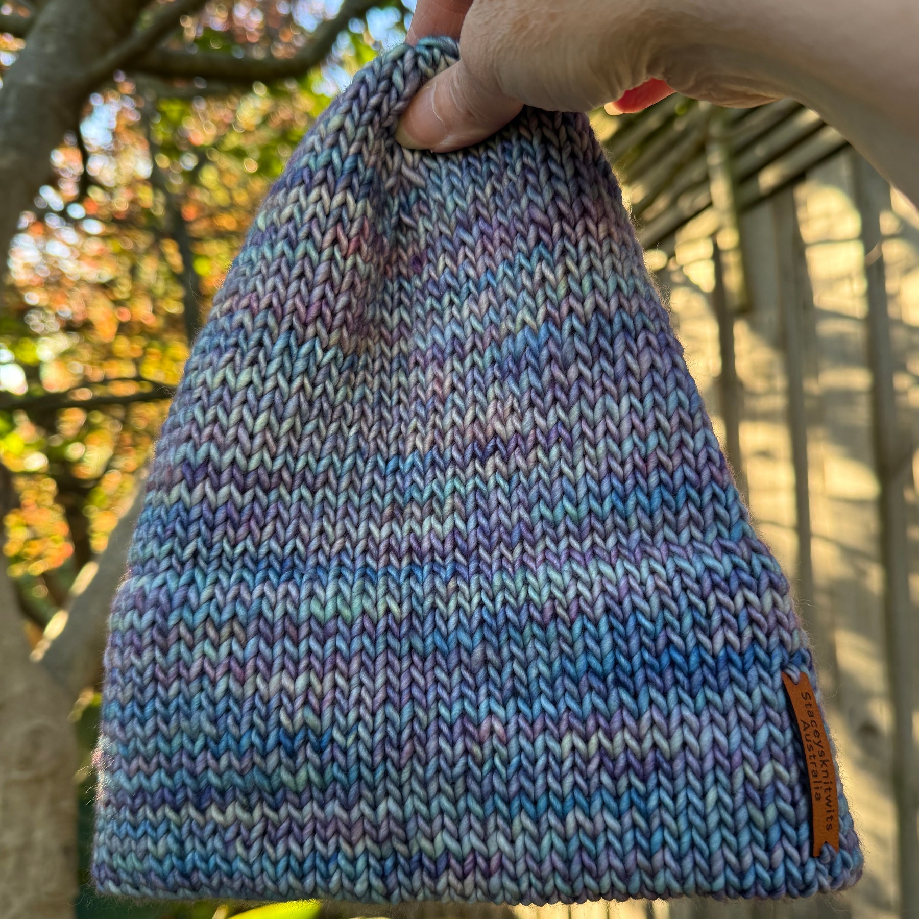 Merino Beanie, Double Brim Knitted Slouch Beanie
