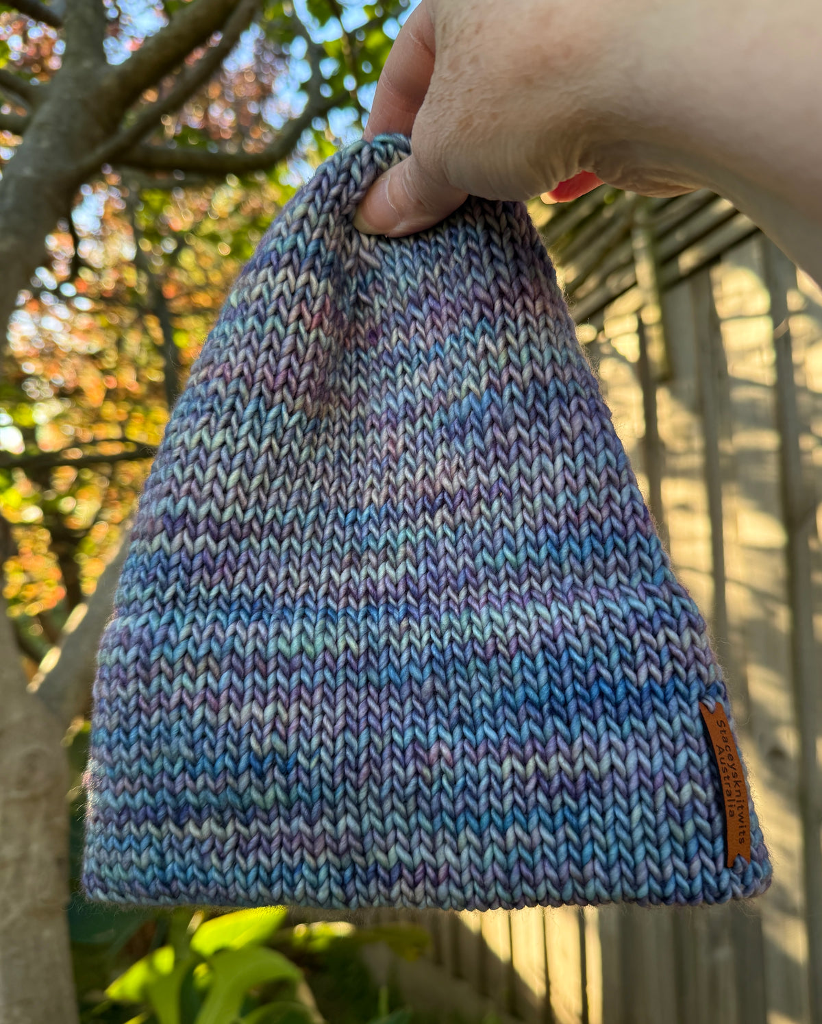 Merino Beanie, Double Brim Knitted Slouch Beanie
