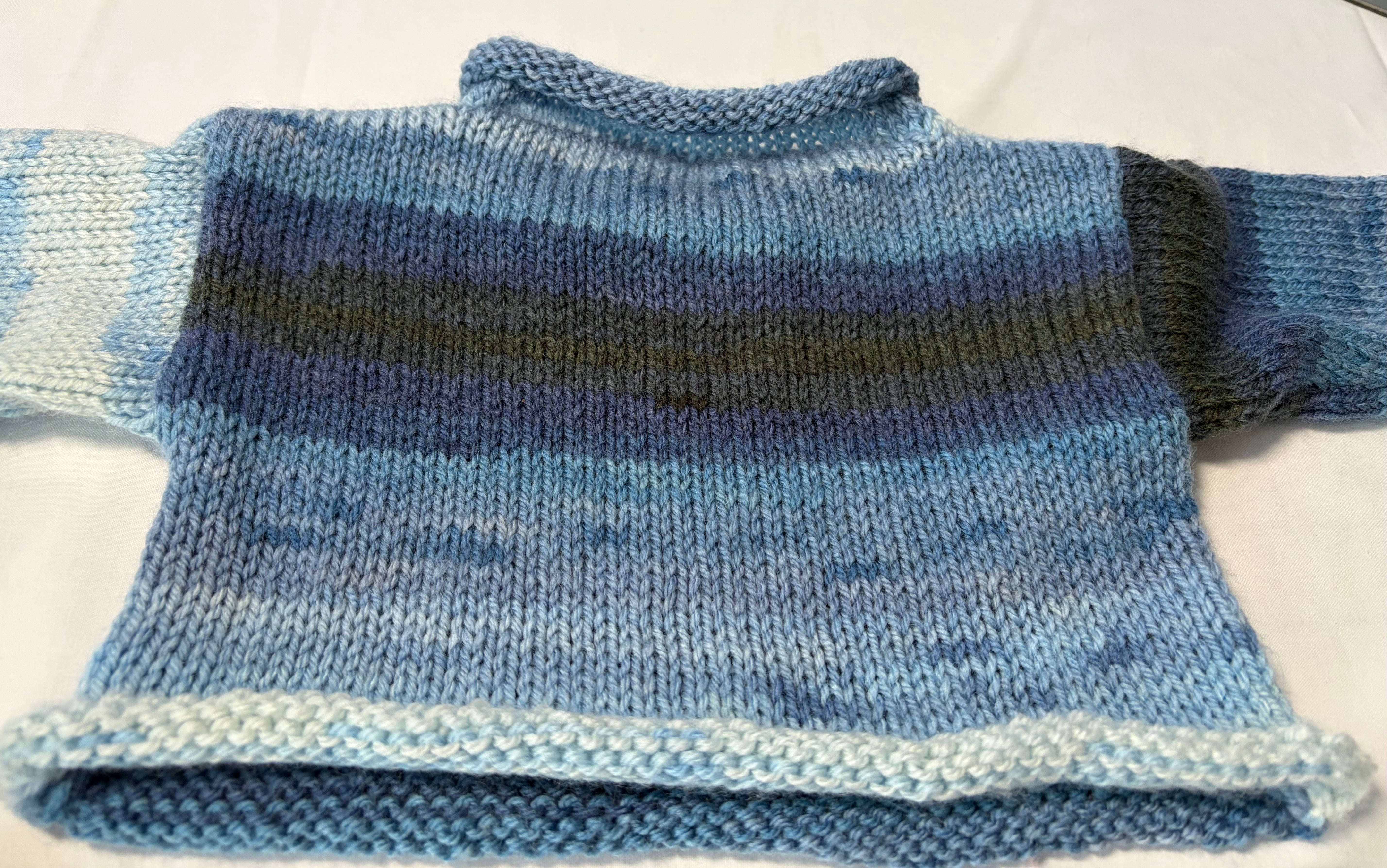 Blue Beanie Merino/Acrylic Size 9-12 months
