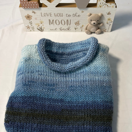 Blue Beanie Merino/Acrylic Size 9-12 months