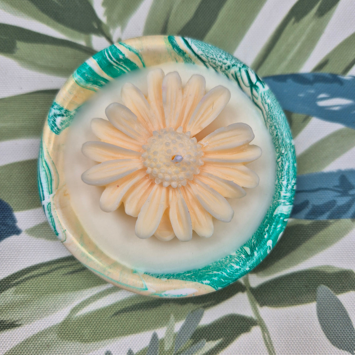 Concrete organic shaped bowl candle with black raspberry lime