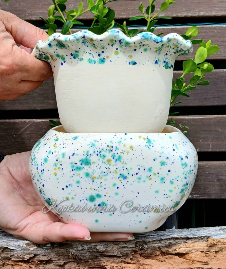 Ceramic African Violet Pot Self watering