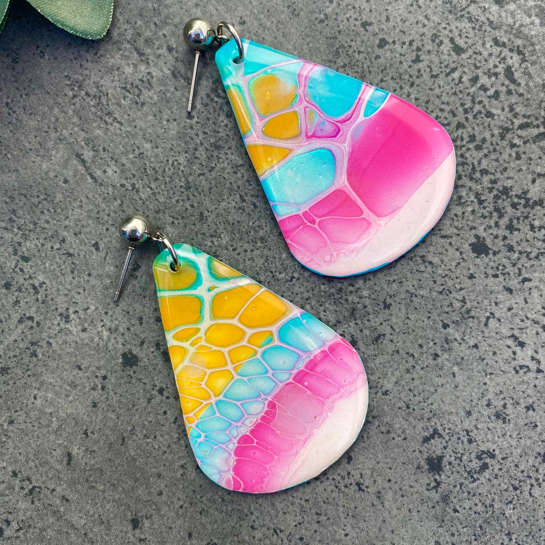 Original Art mismatched Dangle Earrings